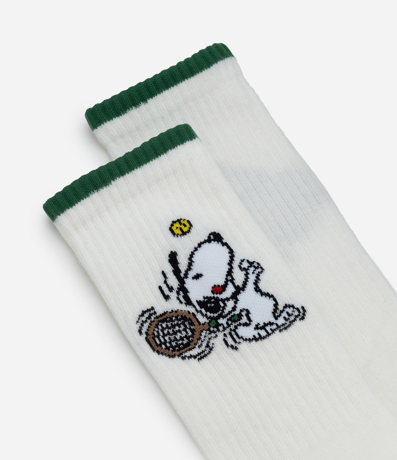 Meia Cano Longo em Algodão Com Estampa Snoopy Branco 4