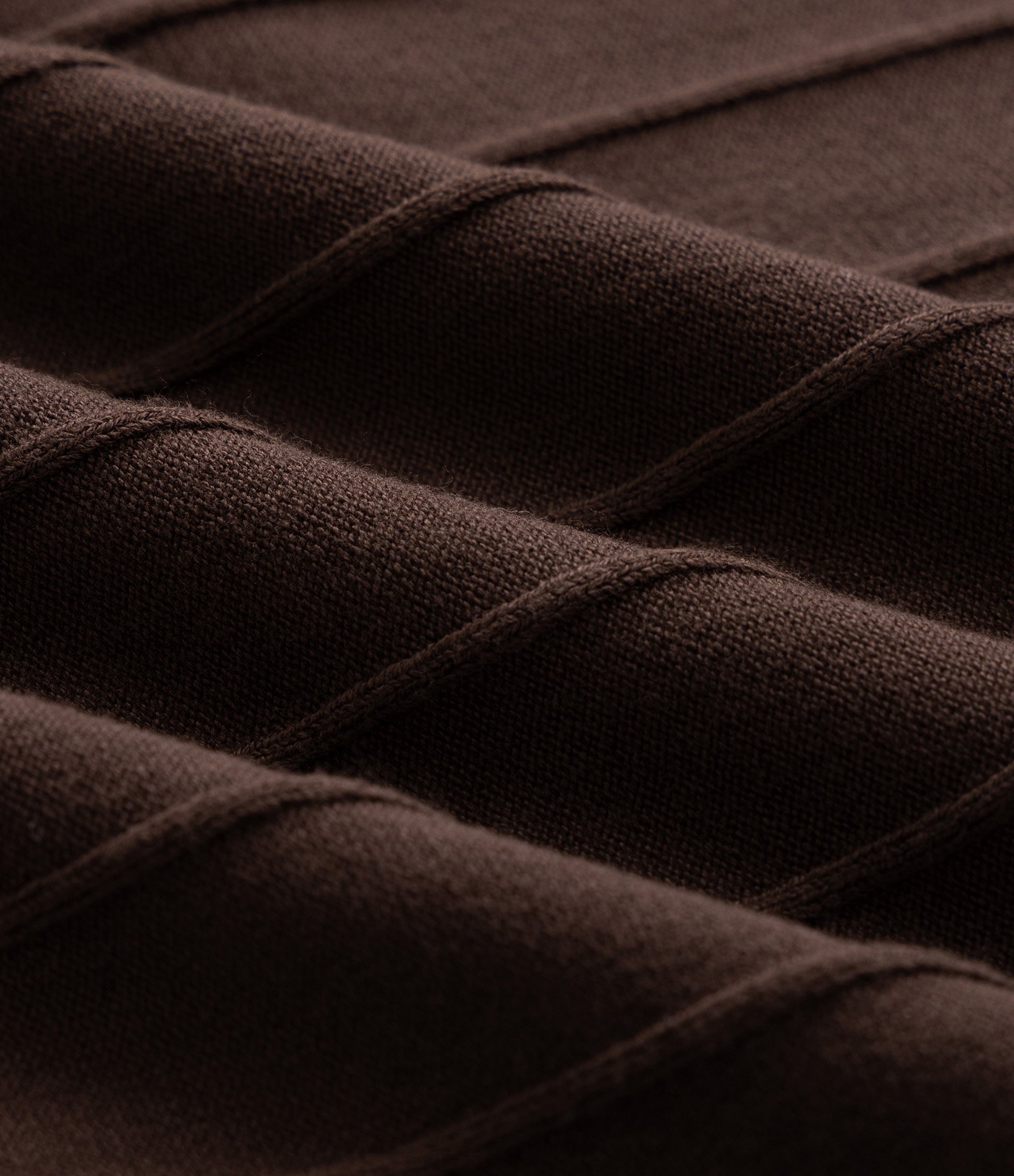 Camisa Polo em Tricô com Textura Vertical Marrom Escuro 7