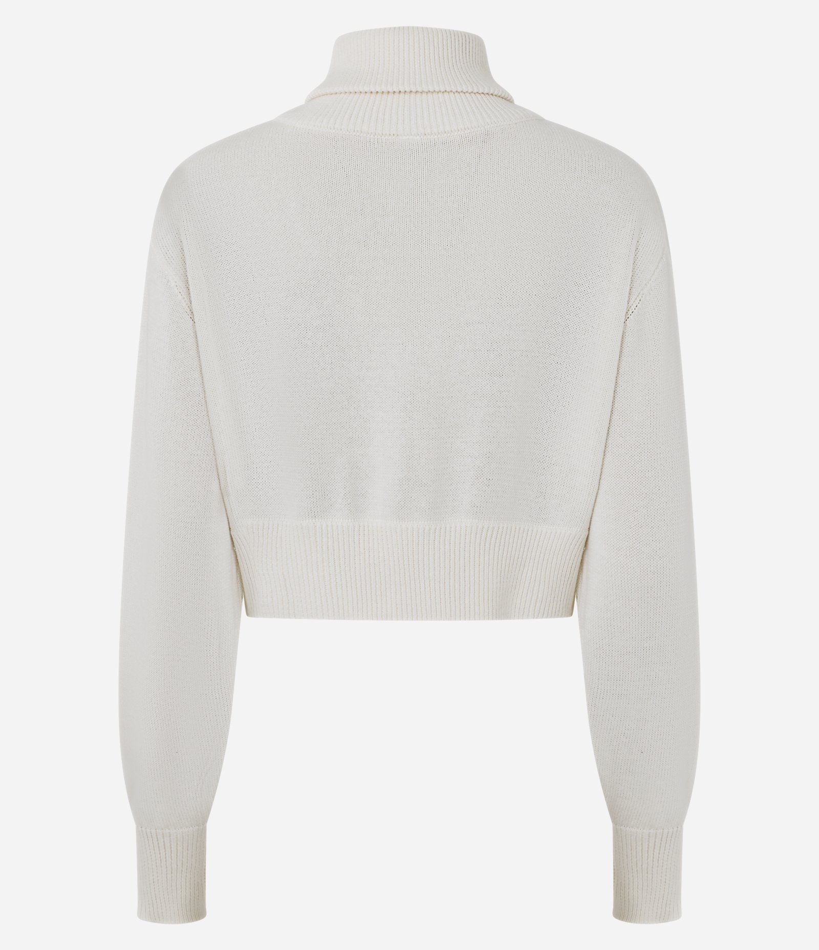 Jaqueta Cropped em Tricô com Zíper Contínuo Branco 7