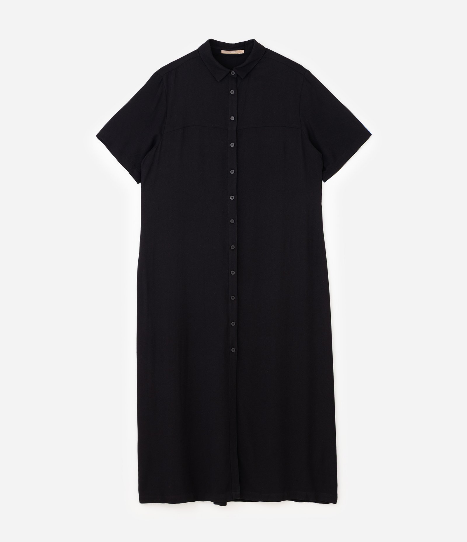 Vestido Chemise Midi Viscose Curve & Plus Size Preto 6