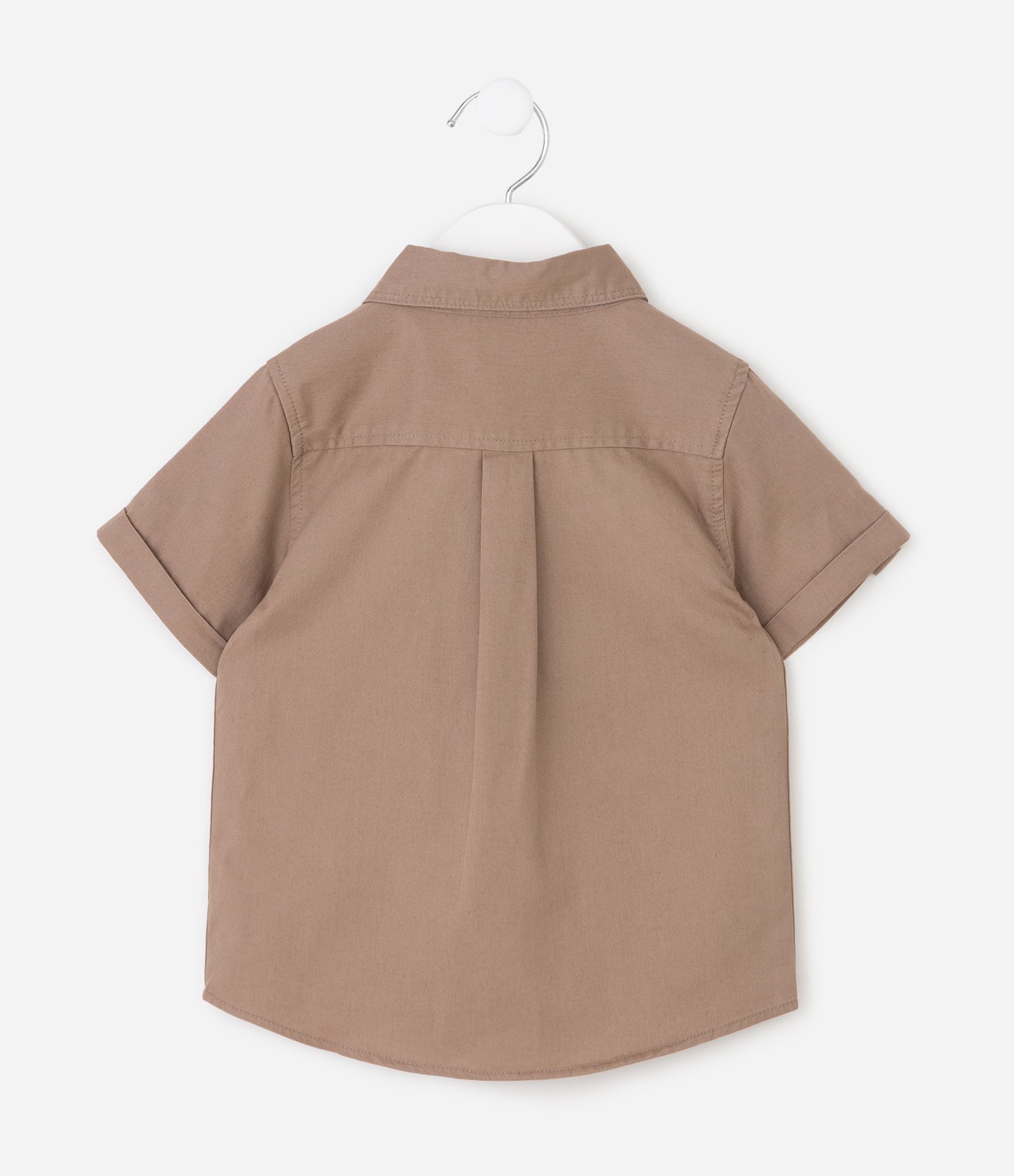 Camisa Infantil em Sarja com Bolsos Frontais – Tam 1 a 6 Anos Bege 3