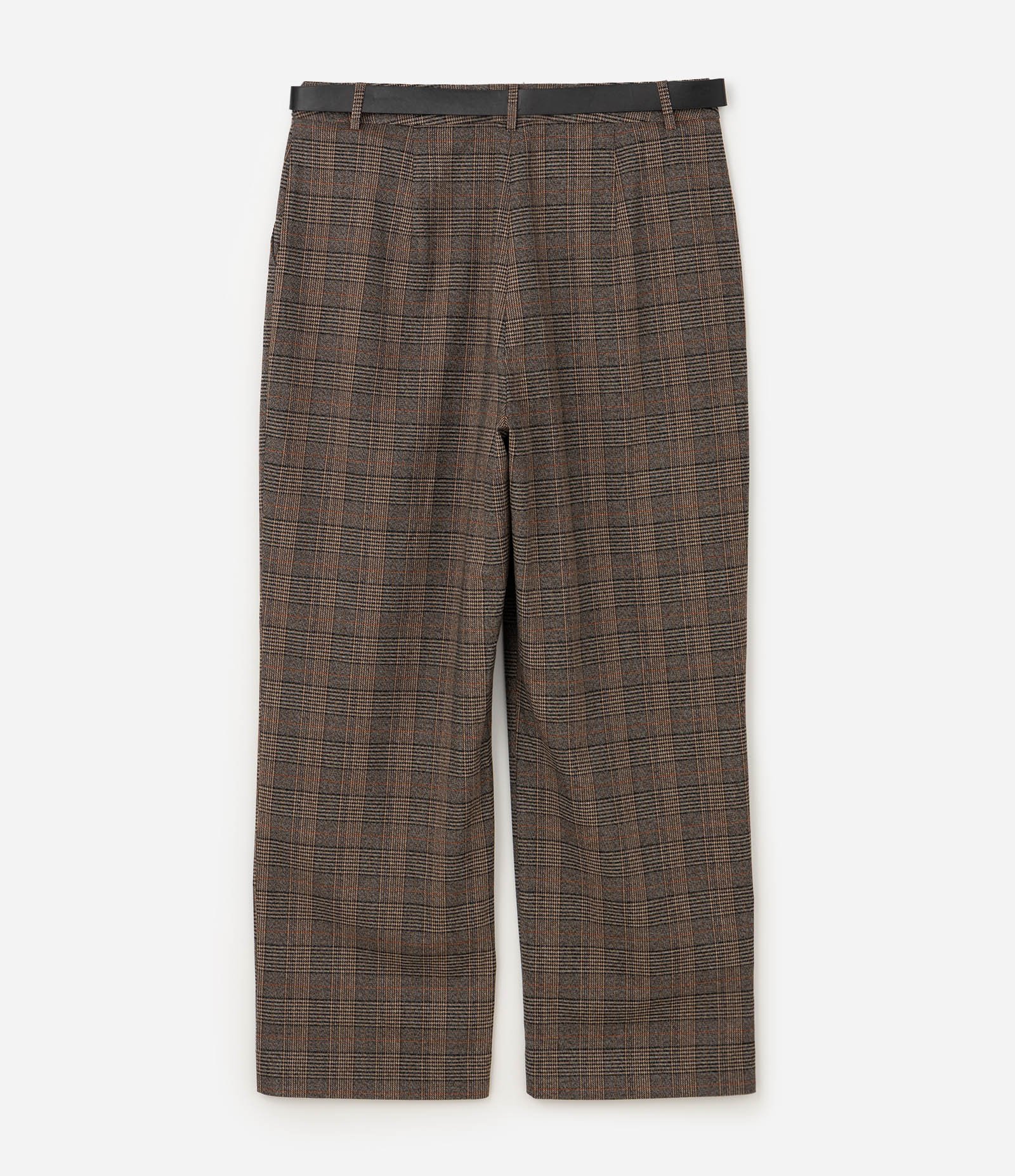 Calça Alfaiatada Xadrez com Cinto Curve & Plus Size Marrom 2