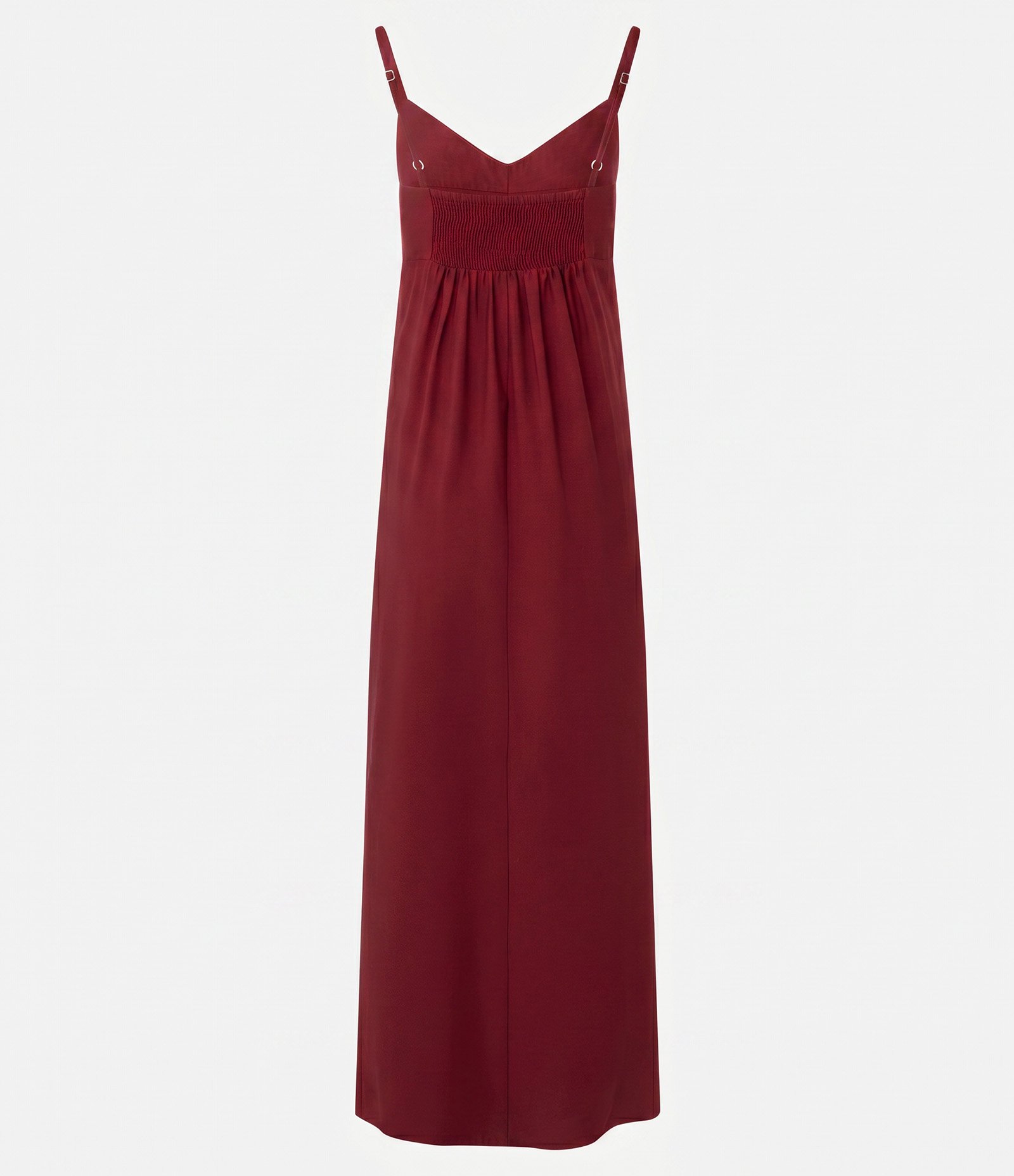 Vestido Midi Evasê em Viscose com Decote Coração Vermelho 6