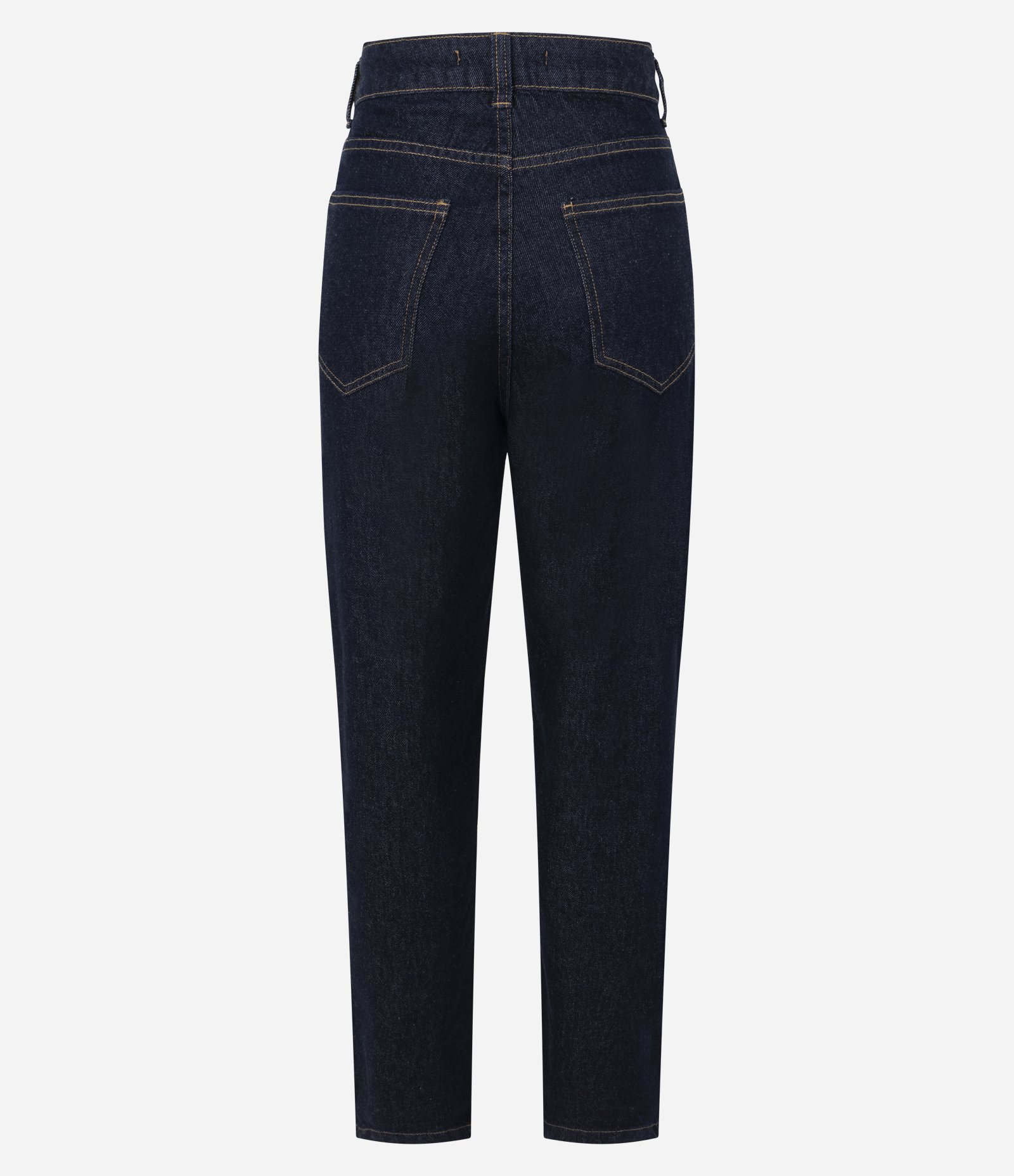 Calça Jeans Mom com Rebites e Cintura Alta Preto 7