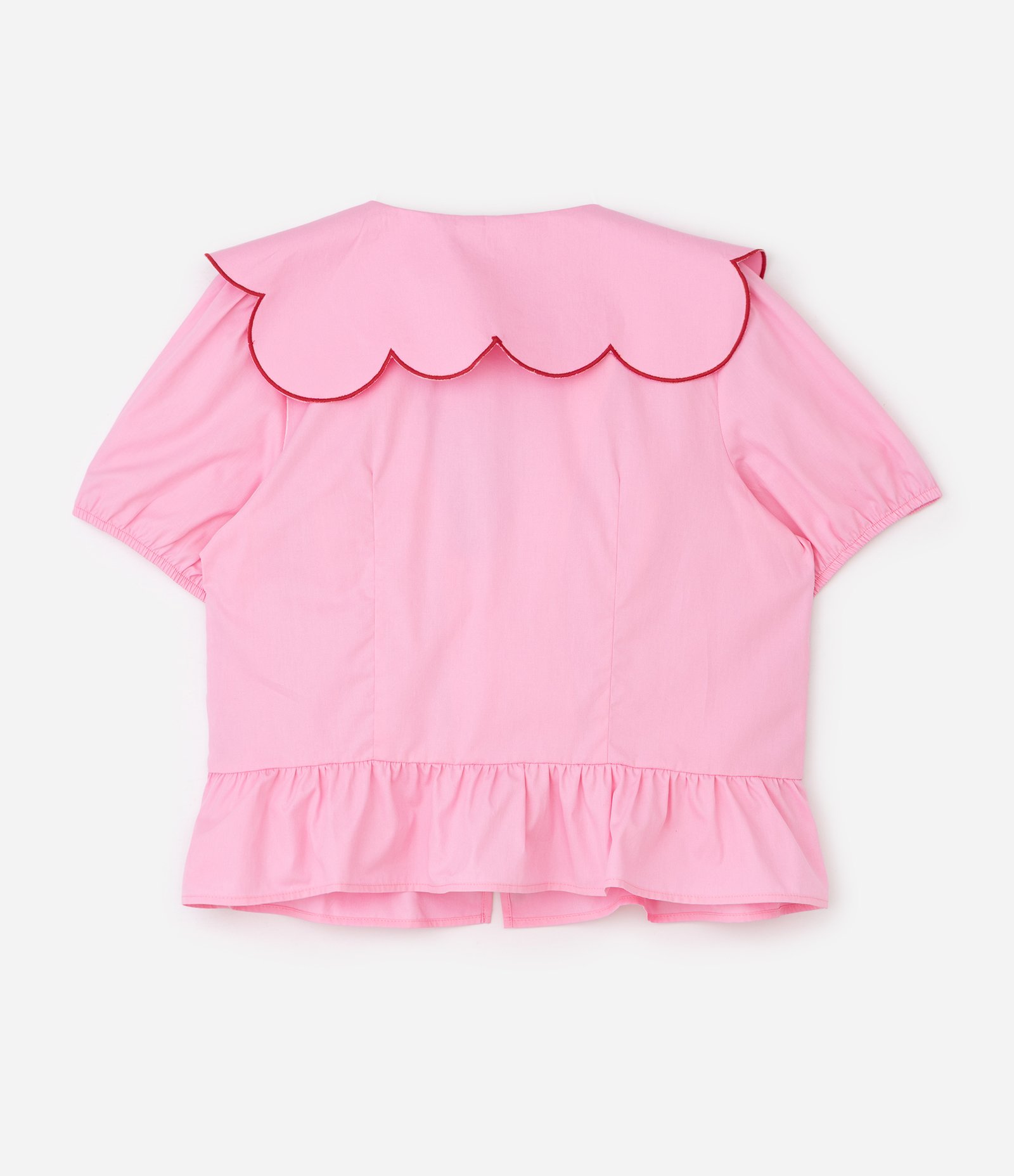 Blusa com Gola Ondulada e Amarração Ajustável Curve & Plus Size Rosa 2
