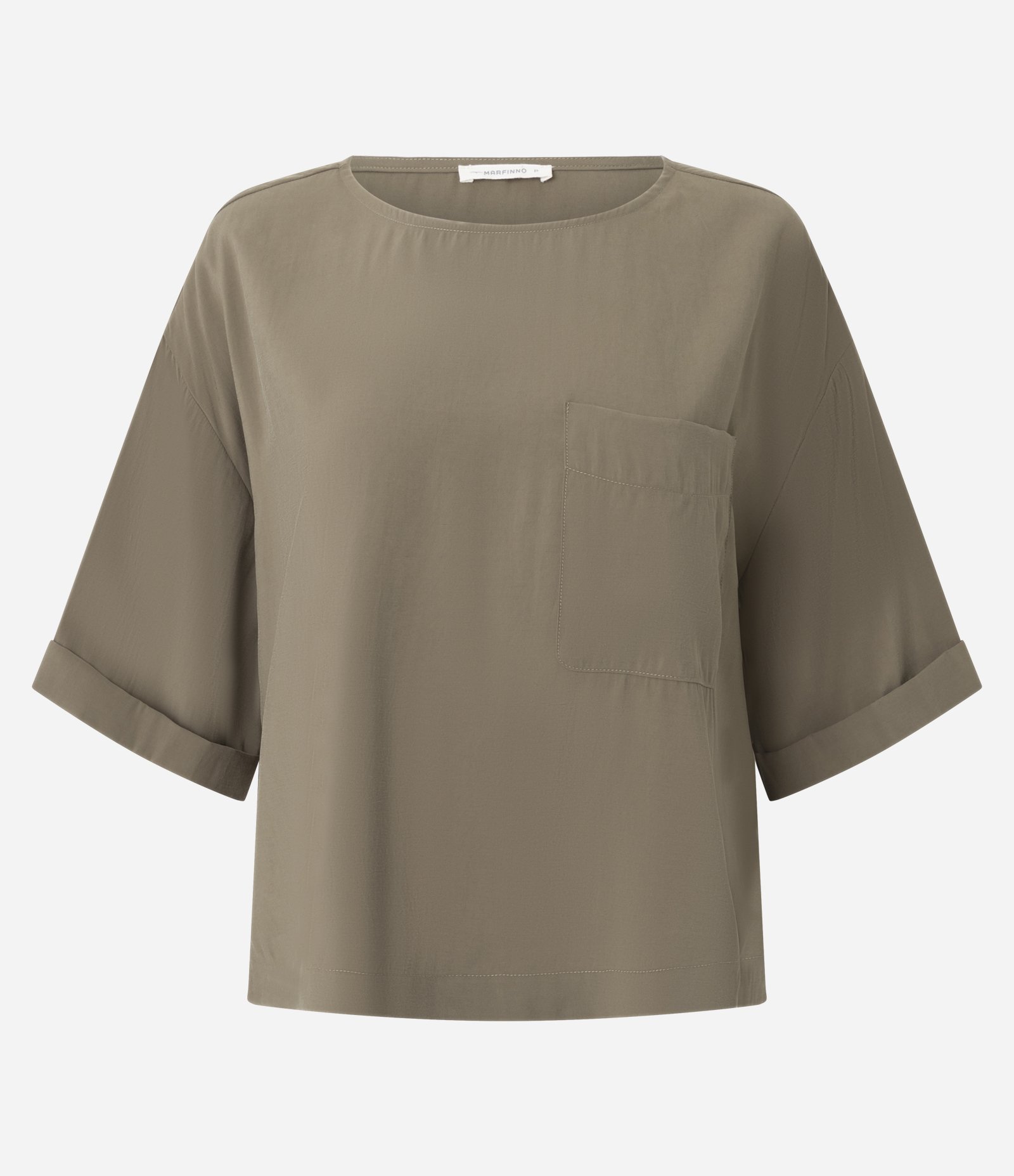 Blusa Ampla em Viscose com Aplicação de Bolso Frontal Verde 1