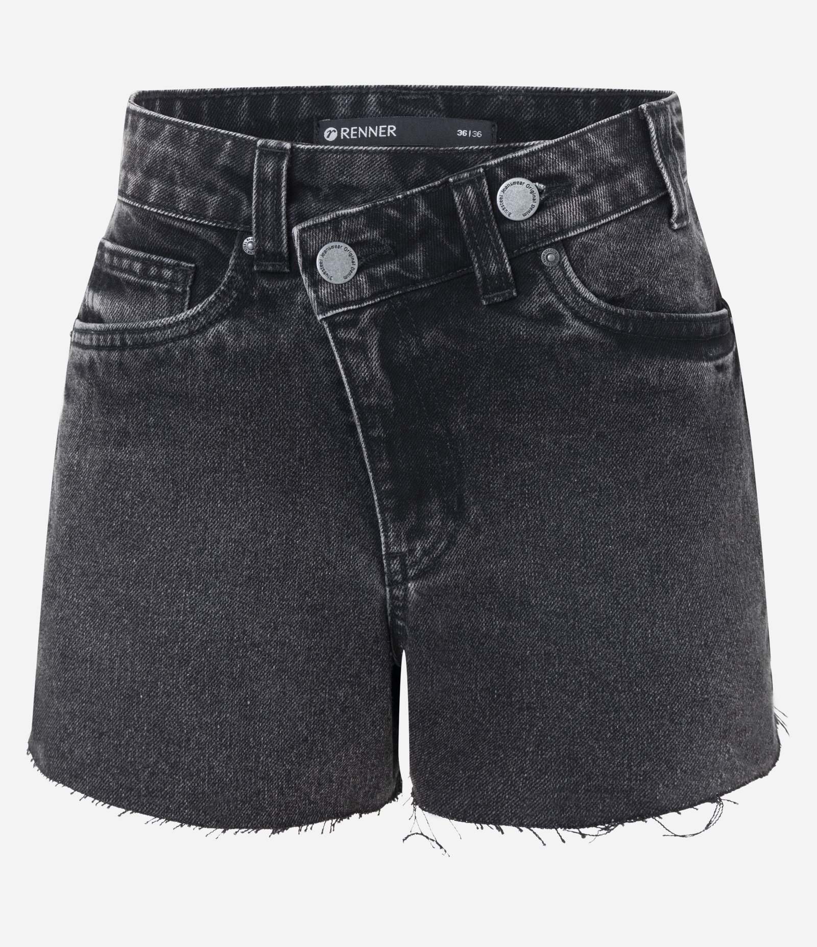 Short Midi em Jeans com Cintura Média Preto 5