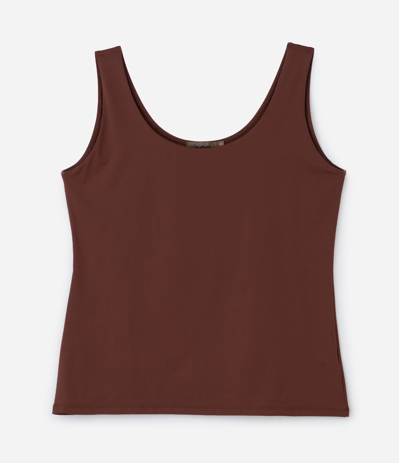 Blusa Regata em Poliamida com Alças Largas Curve & Plus Size Marrom 1