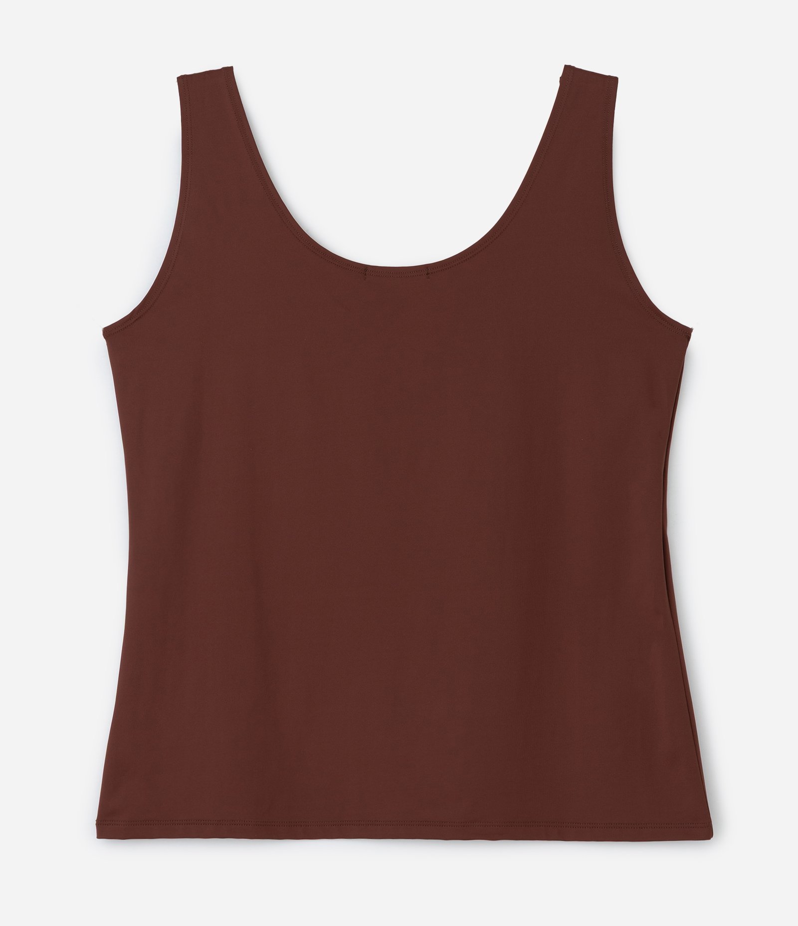 Blusa Regata em Poliamida com Alças Largas Curve & Plus Size Marrom 2