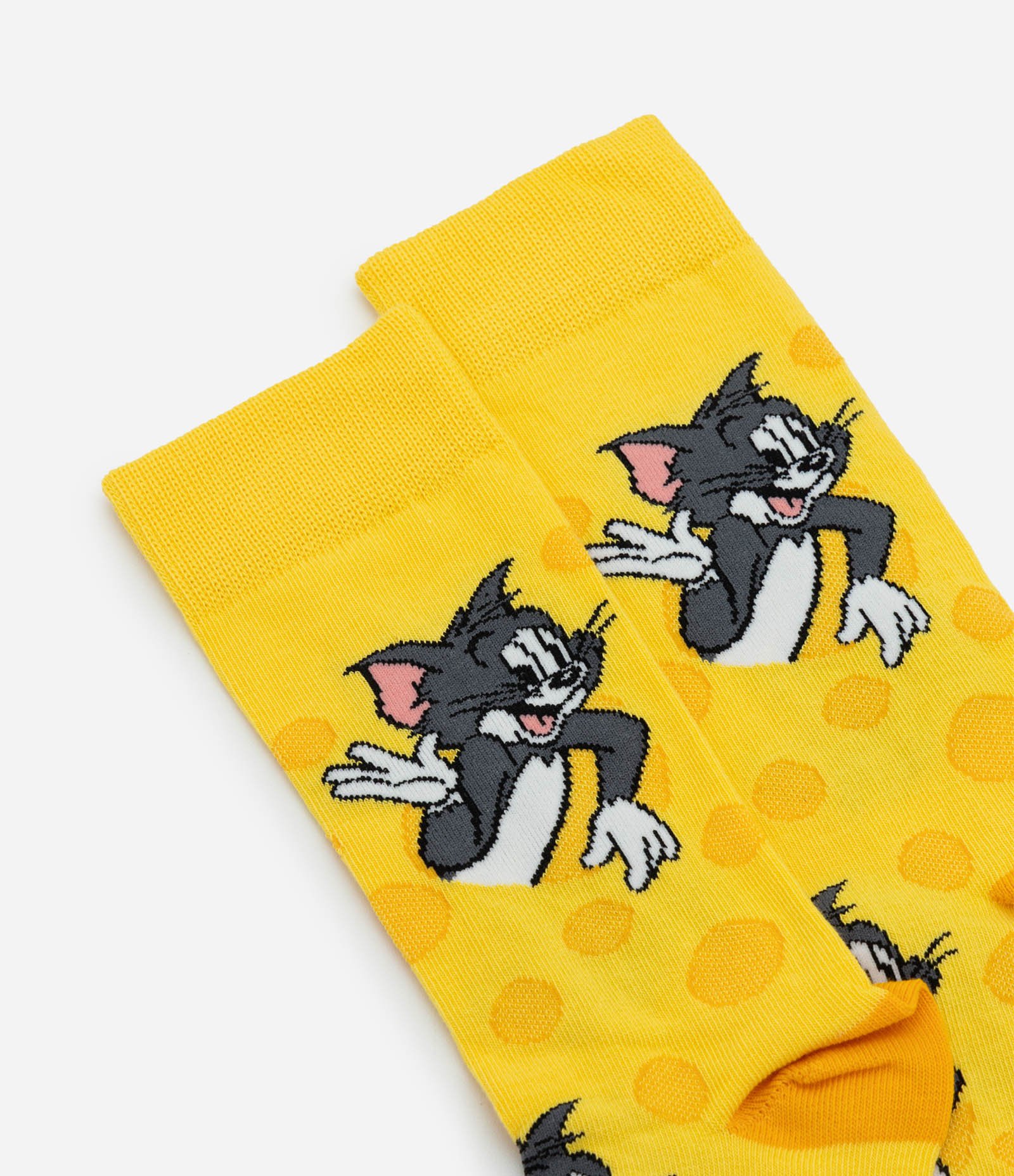 Meia Jovem Masculina Cano Longo Tom e Jerry Amarelo 4