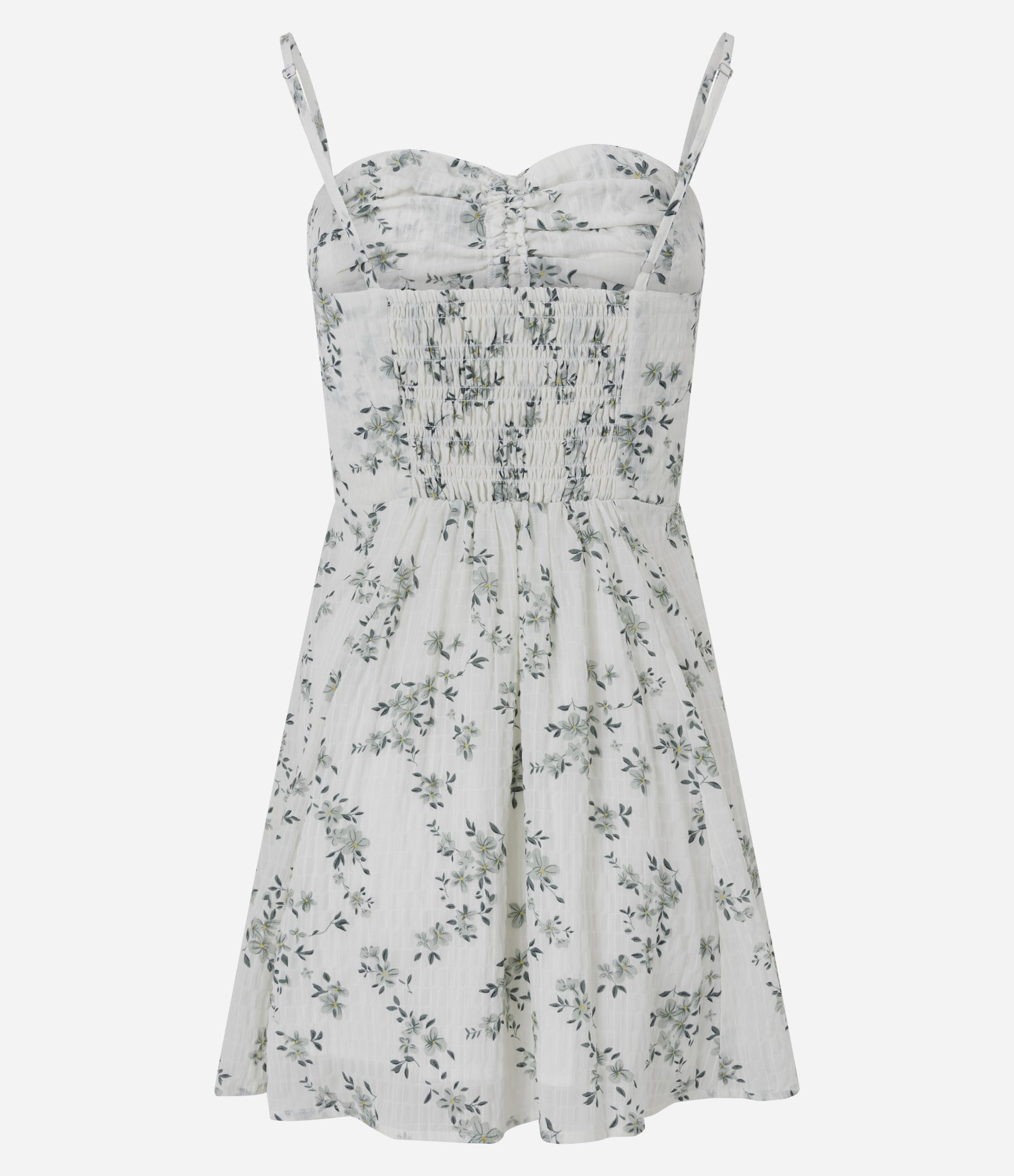 Vestido Floral Liberty Texturizado com Amarração Branco 3