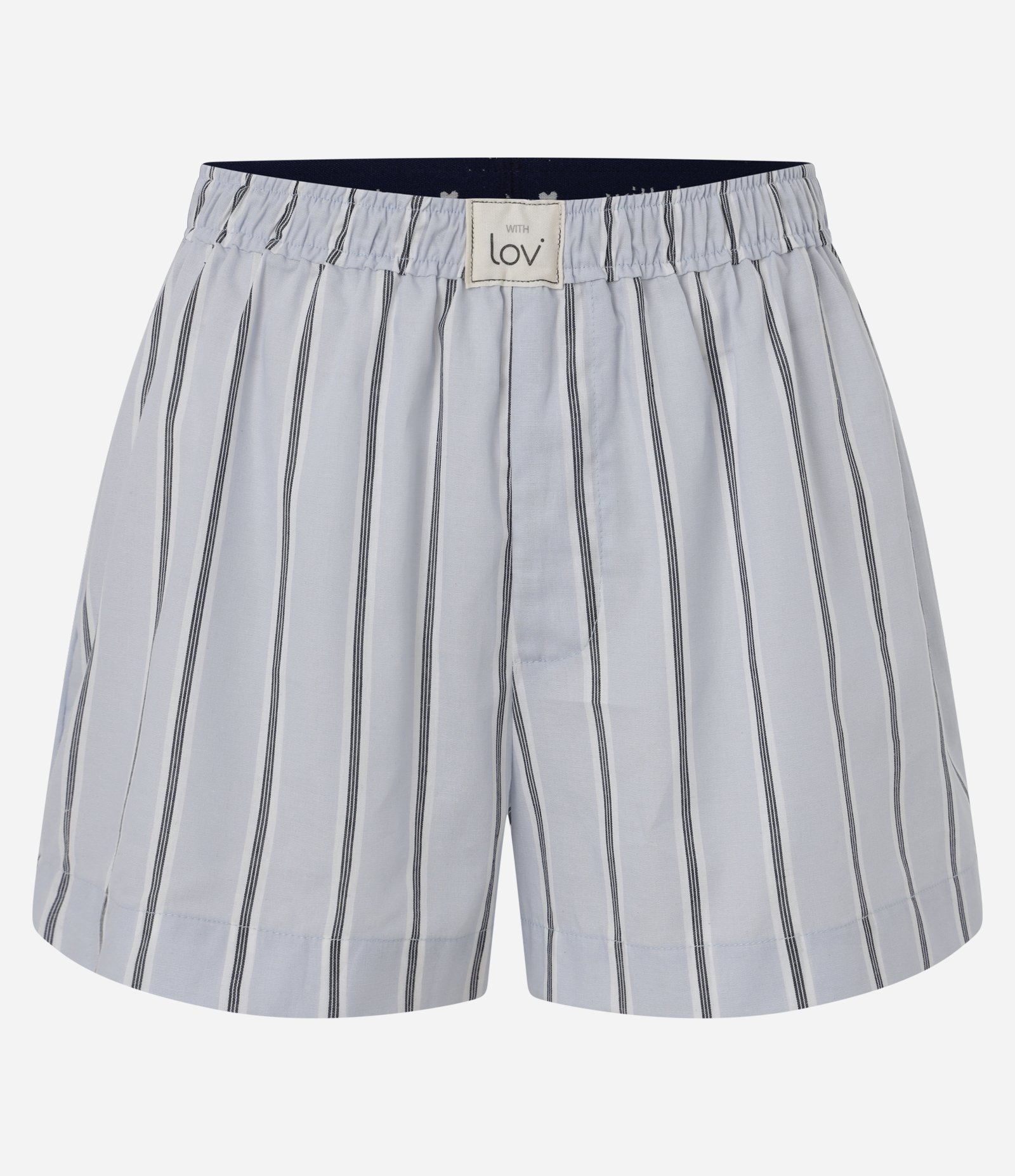 Short de Pijama em Tricoline com Estampa Listrada Cinza 5