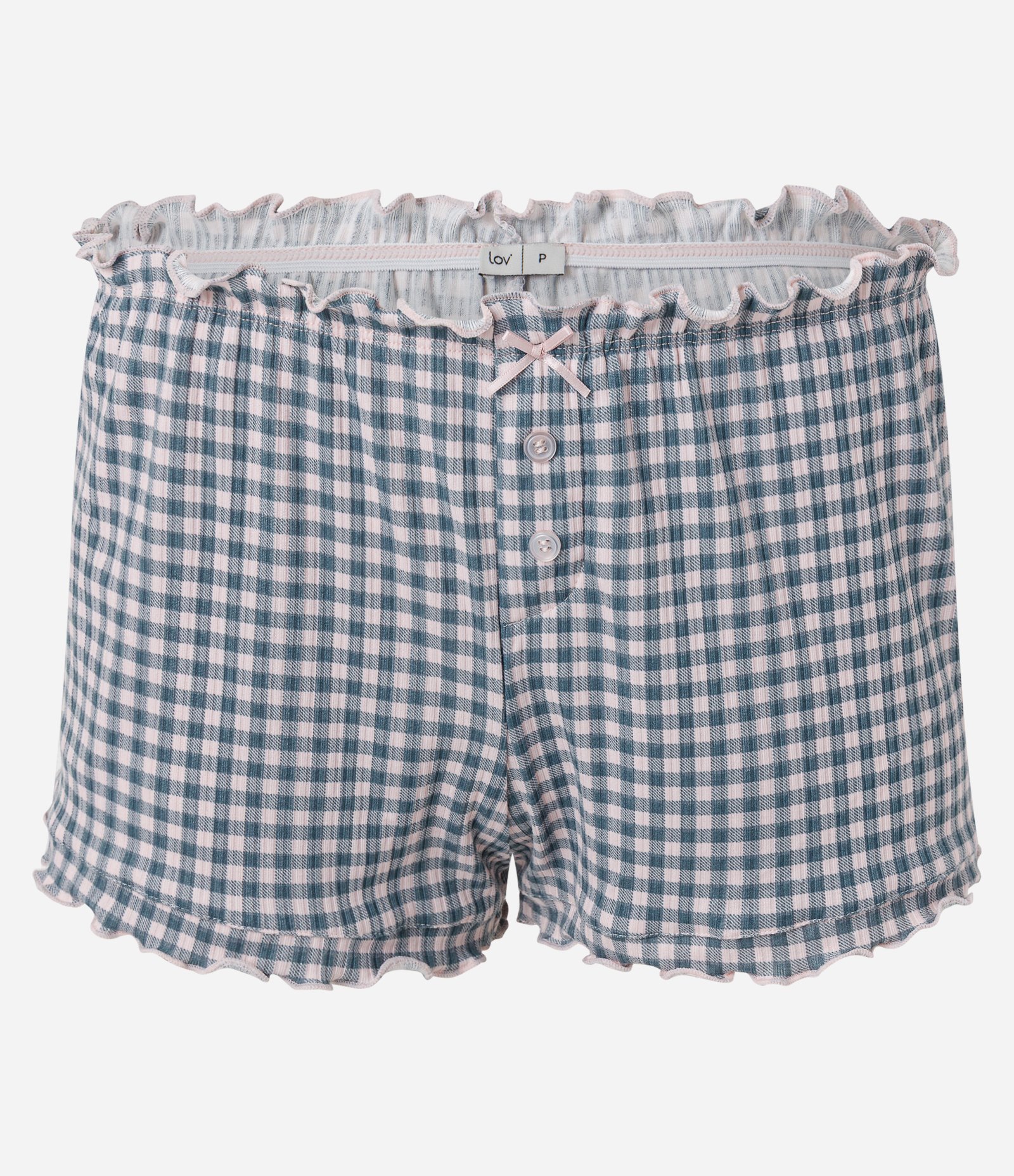 Pijama Short Doll com Estampa Xadrez Vichy Verde/Rosa 9