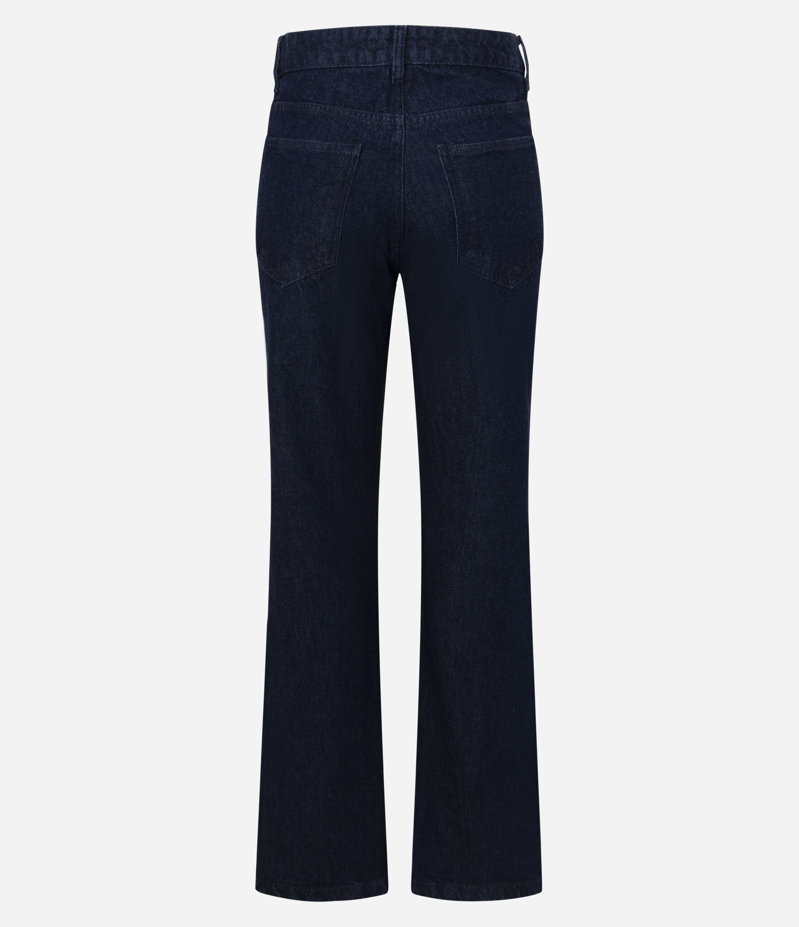 Calça Flare em Jeans Cintura Média com Friso e Fenda Frontal Preto 6