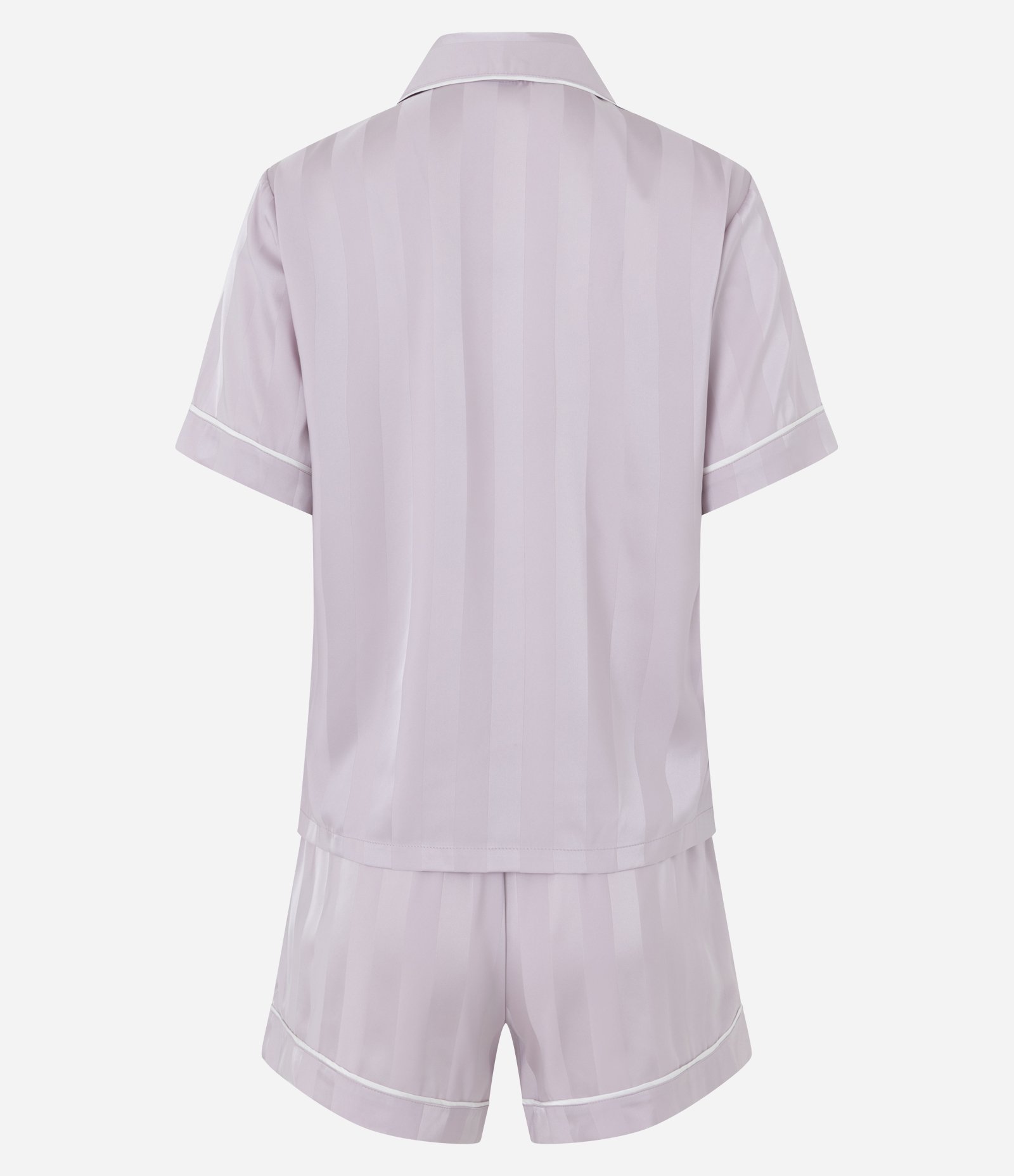 Pijama Americano em Cetim com Jacquard Rosa Claro 7