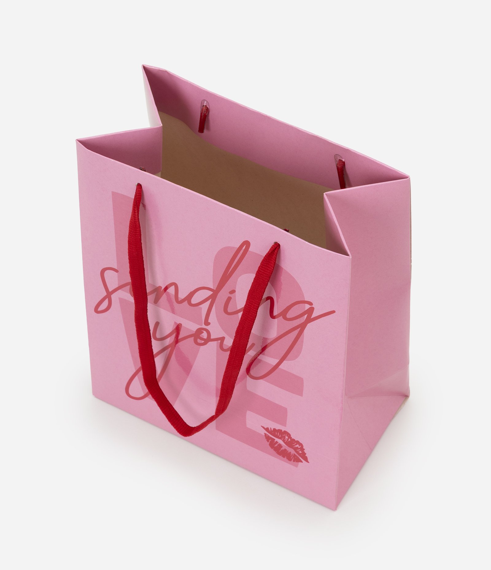 Embalagem de Presente Pequena com Lettering Sending You Rosa 3