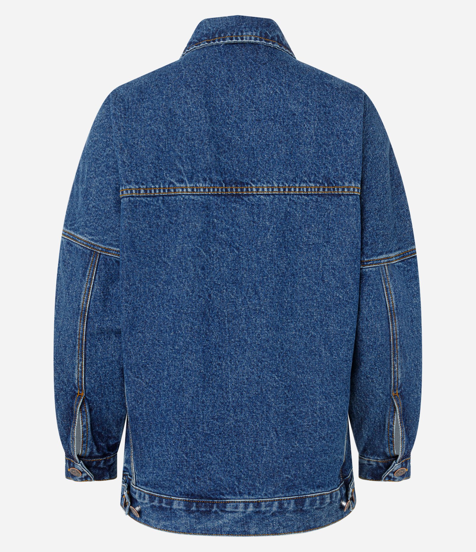 Jaqueta Oversized em Jeans com Bolsos e Botões Azul 6