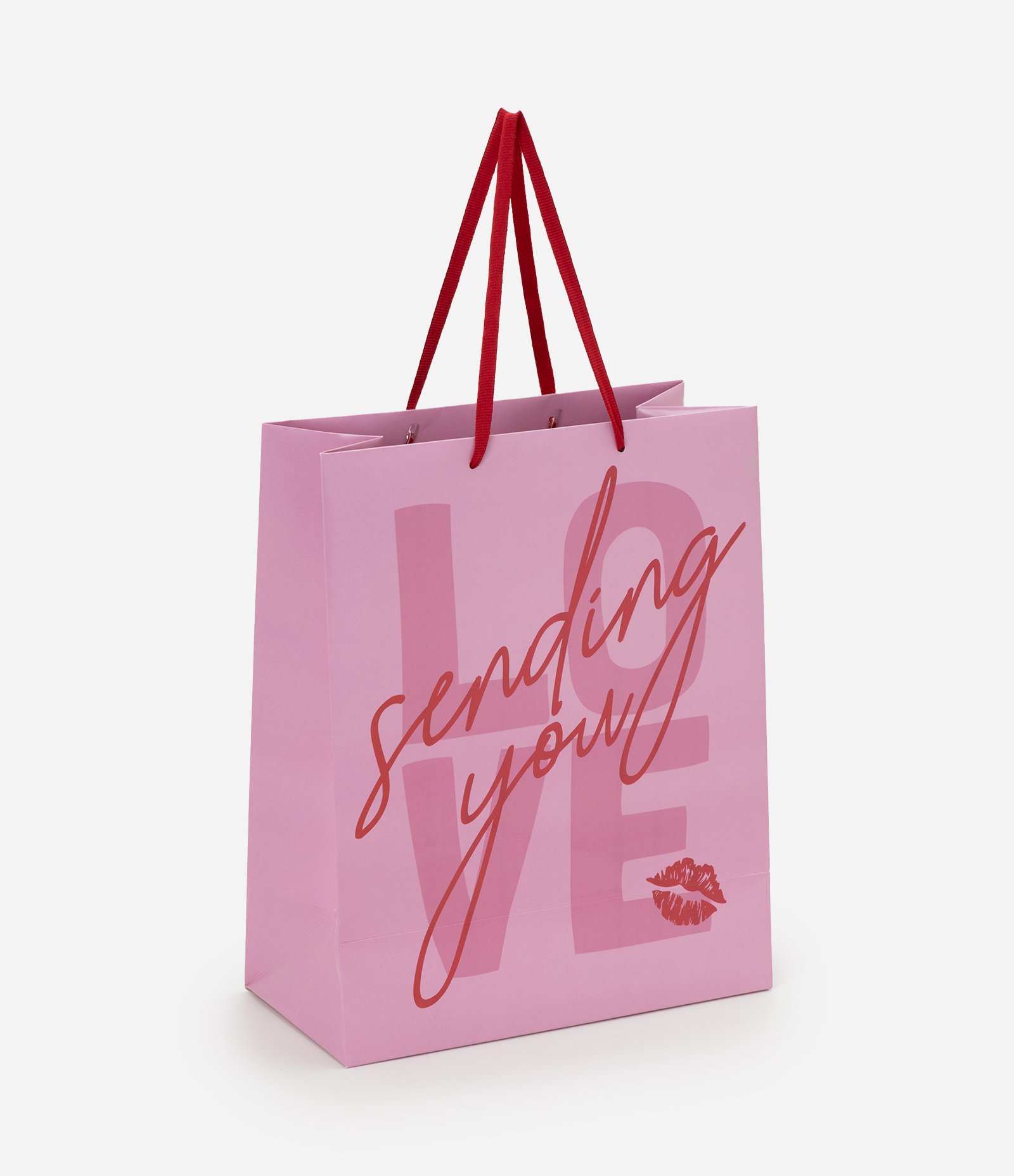 Embalagem de Presente Média com Lettering Sending You Rosa 1