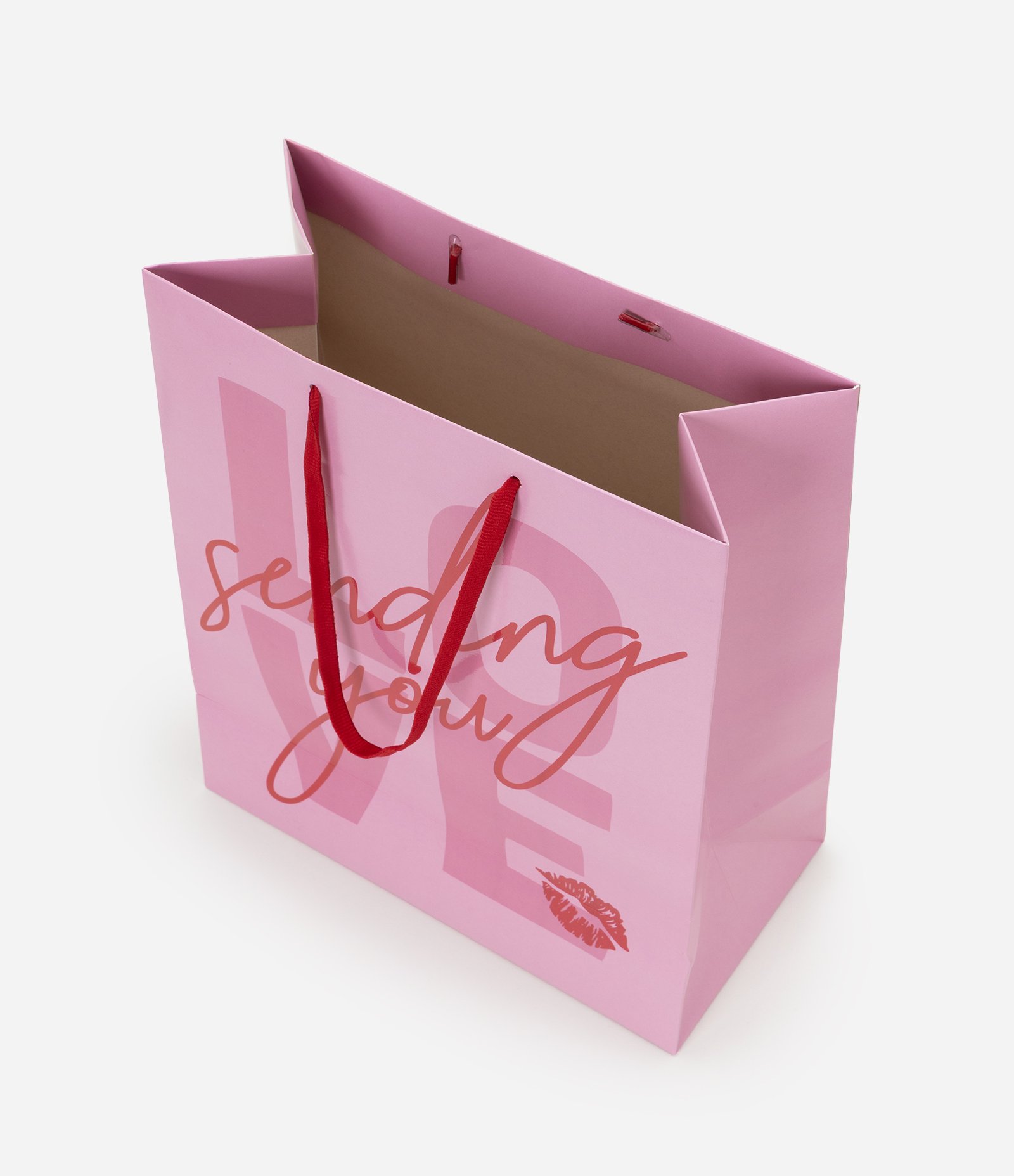 Embalagem de Presente Média com Lettering Sending You Rosa 3