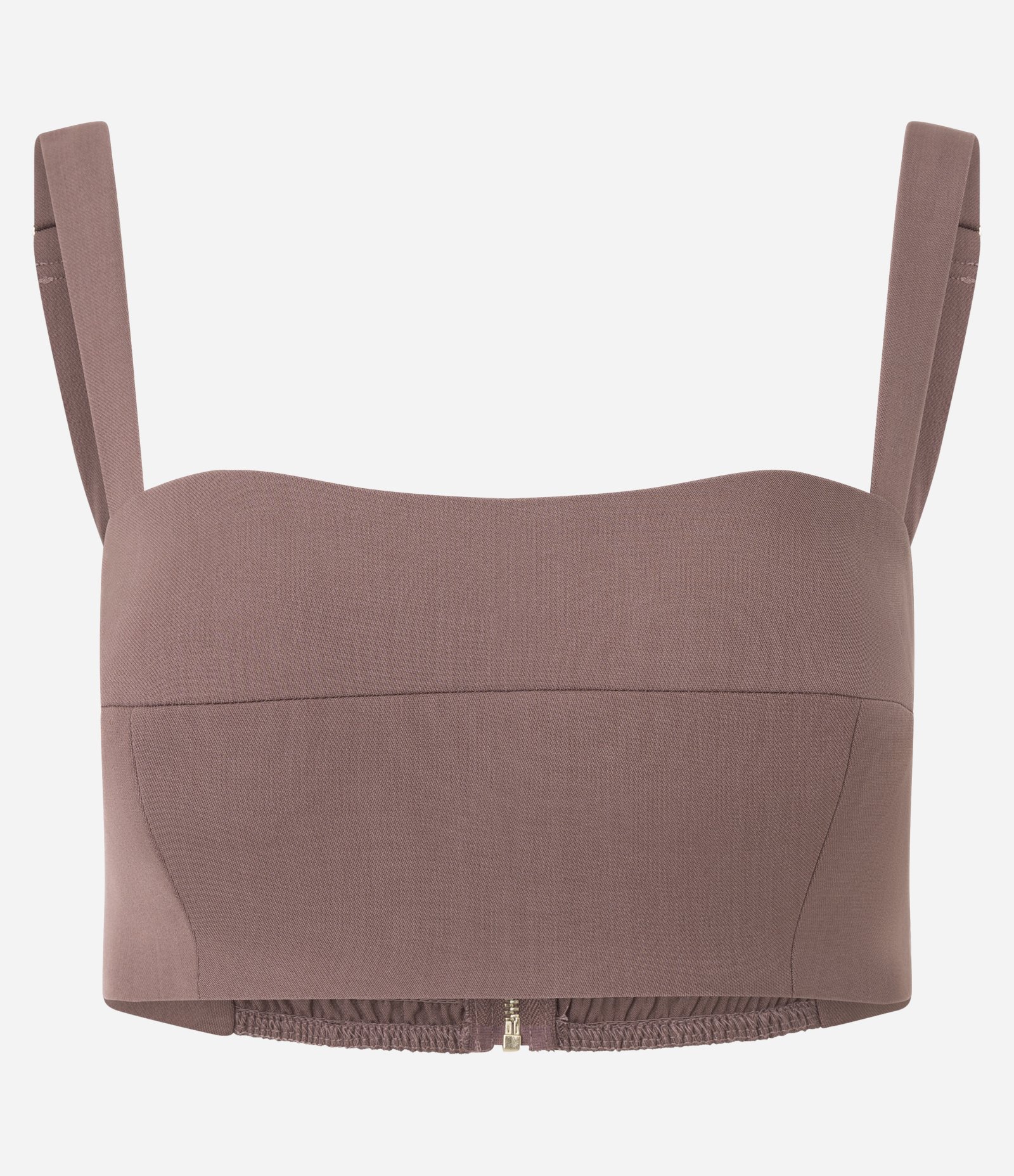 Blusa Cropped Alfaiatada com Decote Coração e Lastex nas Costas Rosa 1