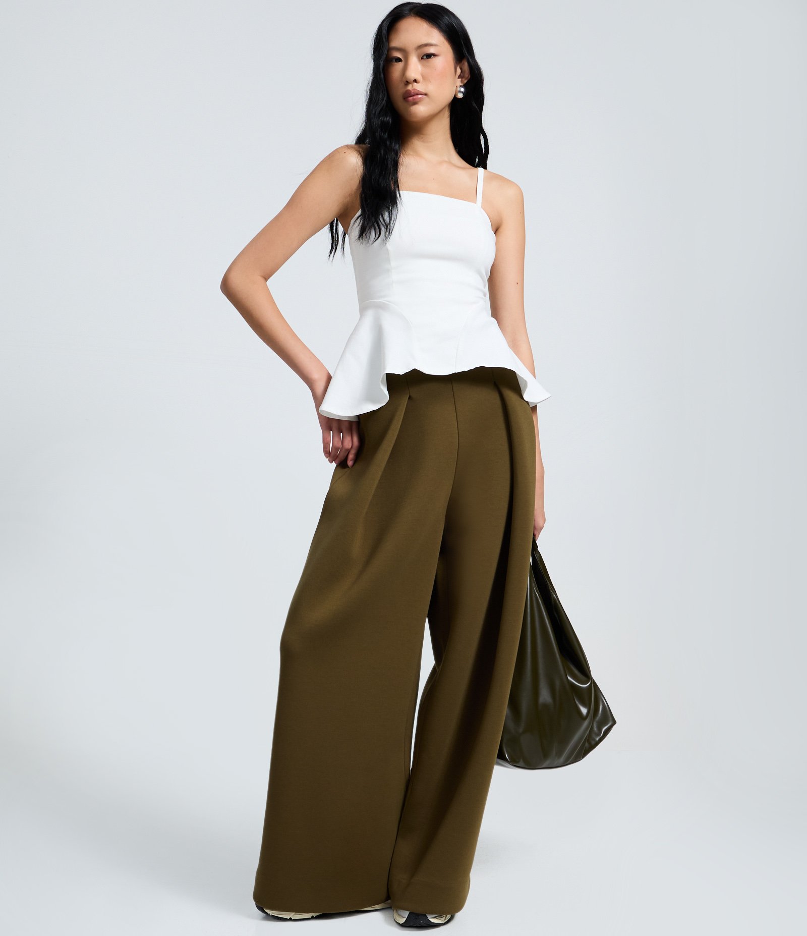 Blusa Peplum em Bengaline de Alcinha Branco 2