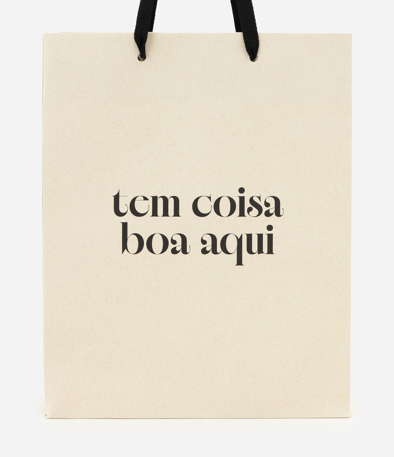 Embalagem de Presente Pequena com Estampa Tem Coisa Boa Aqui Bege 2