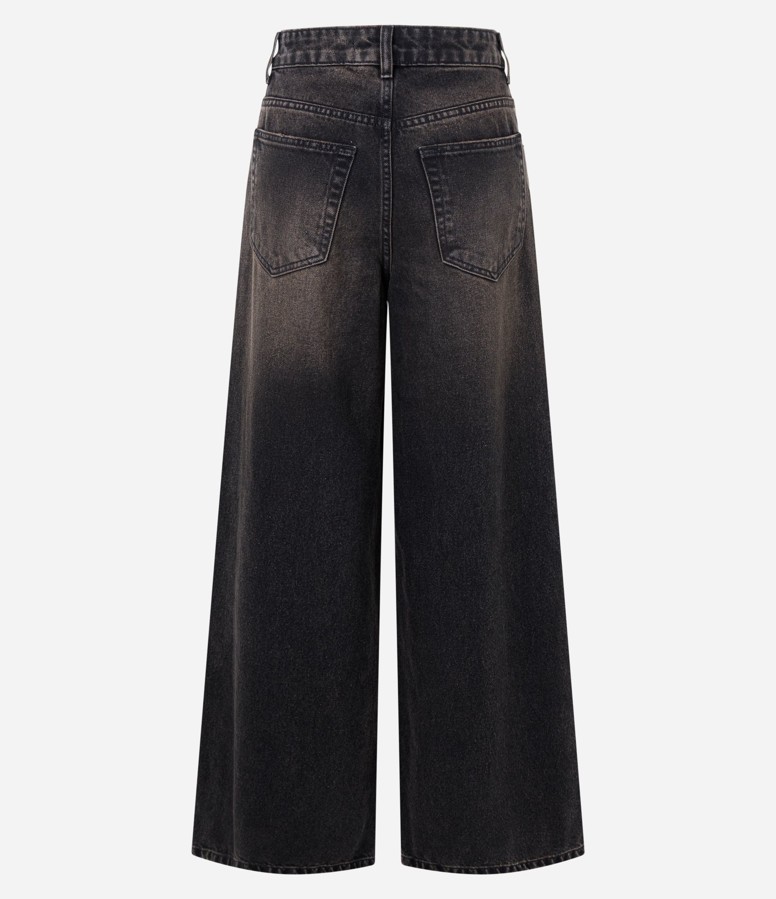 Calça Super Wide Jeans com Cintura Média e Pingente Marrom Escuro 7
