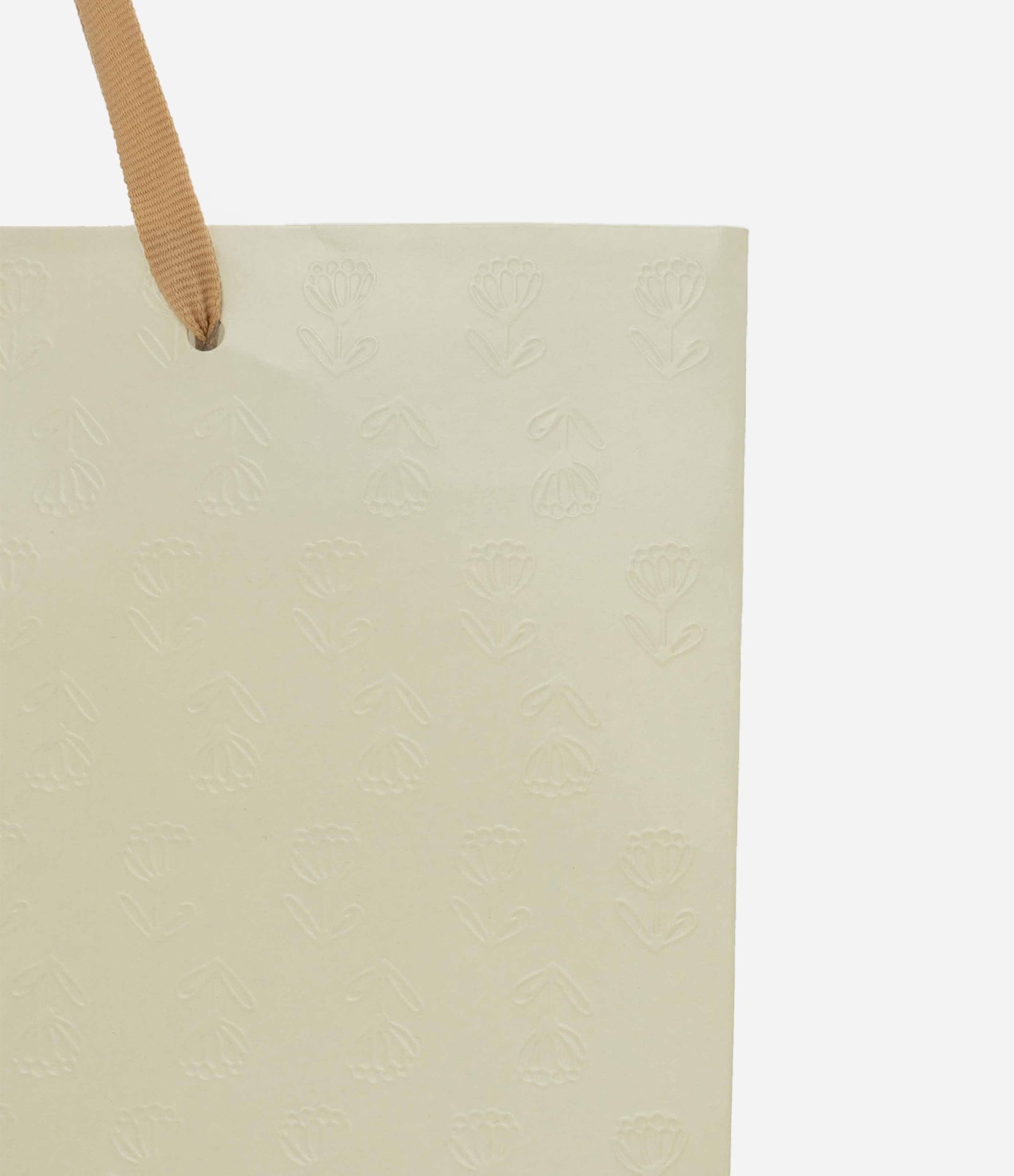 Embalagem de Presente Pequena com Textura de Florzinhas Off White 2