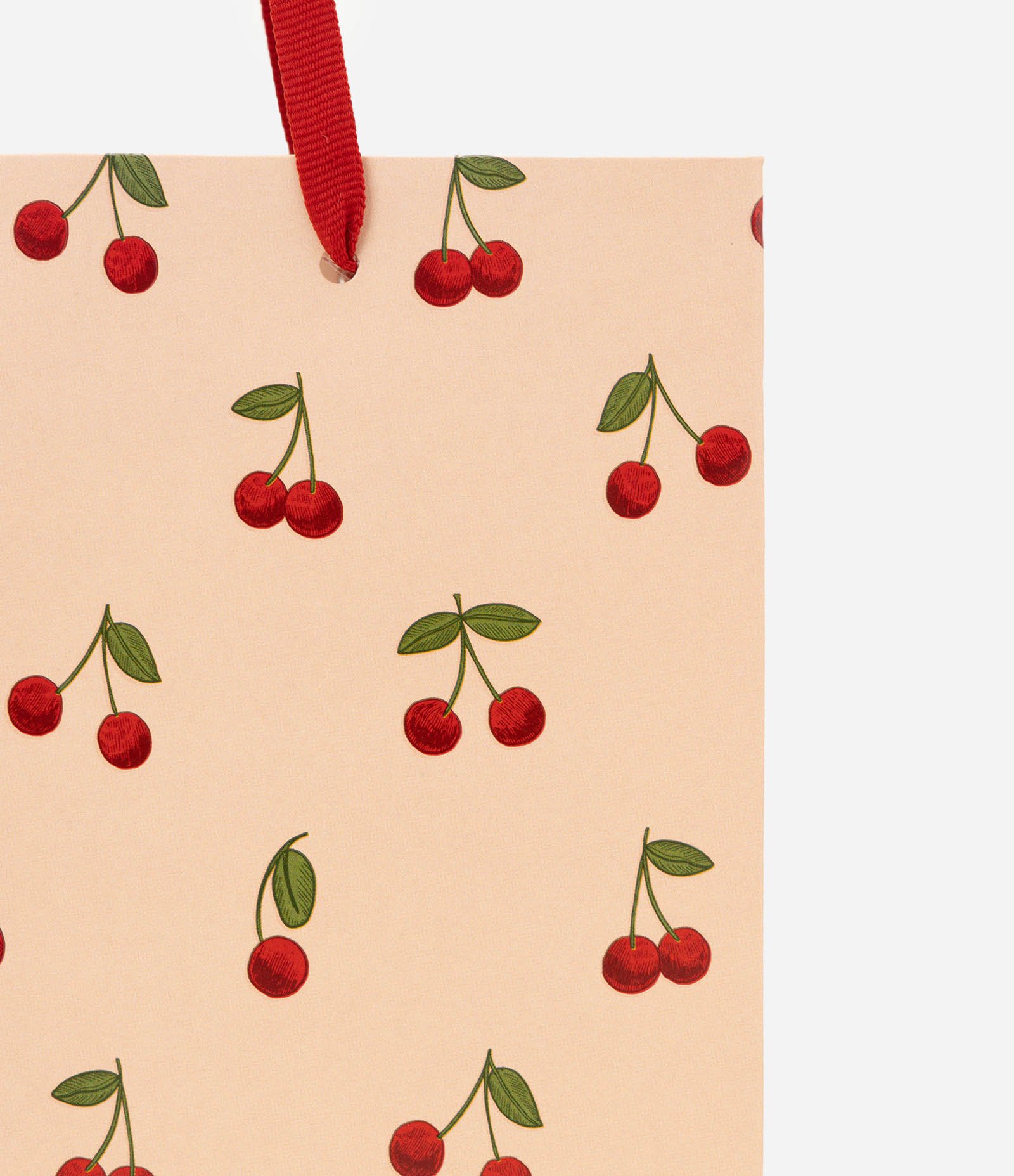 Embalagem de Presente Pequena com Estampa de Cerejas Rosa 2