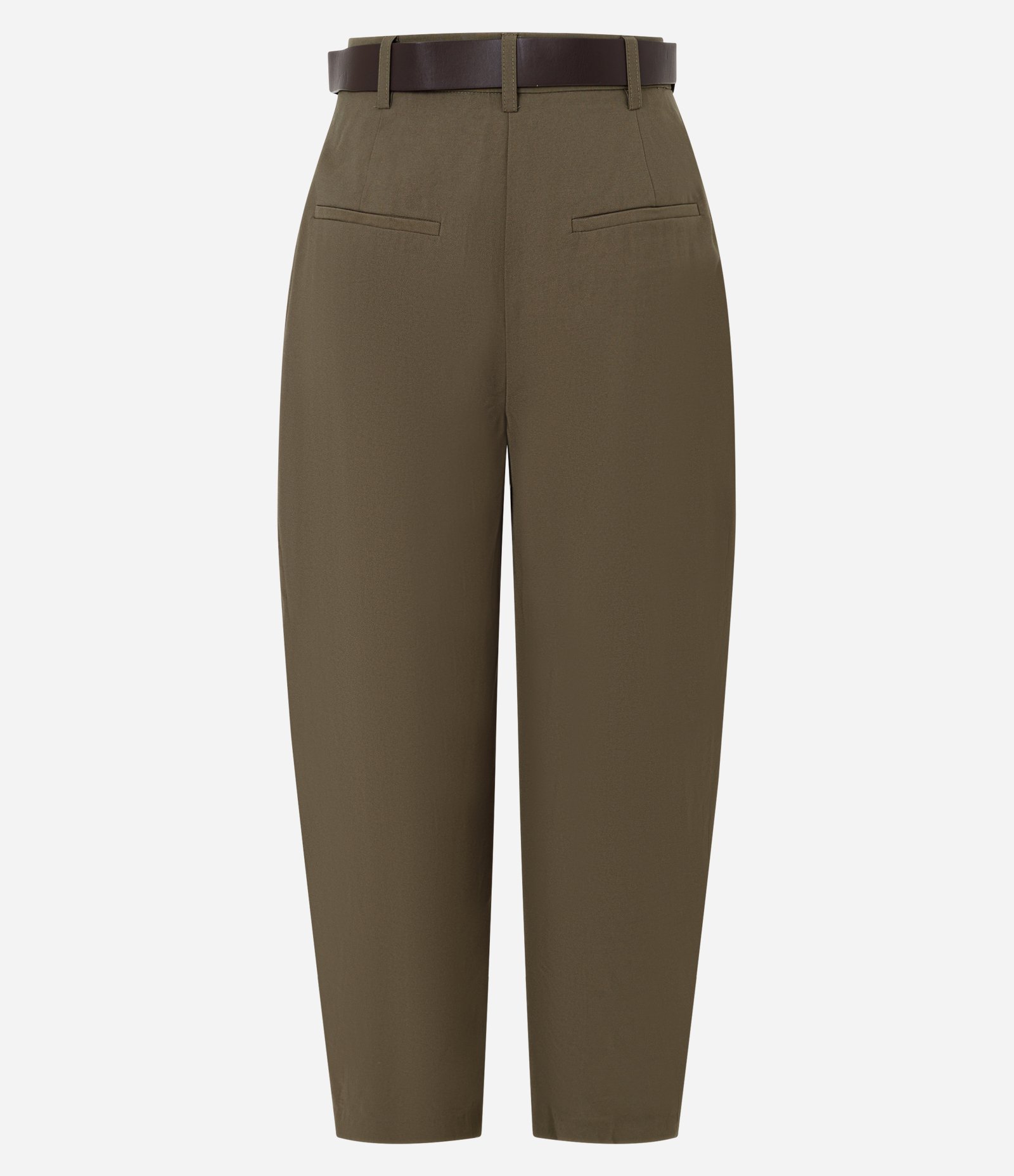 Calça Barrel Alfaiatada com Cinto Cinza 6