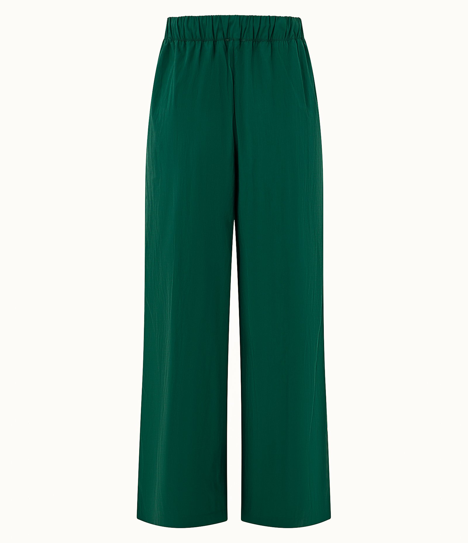 Calça Wide Leg em Tricoline com Amarração no Cós Verde 2
