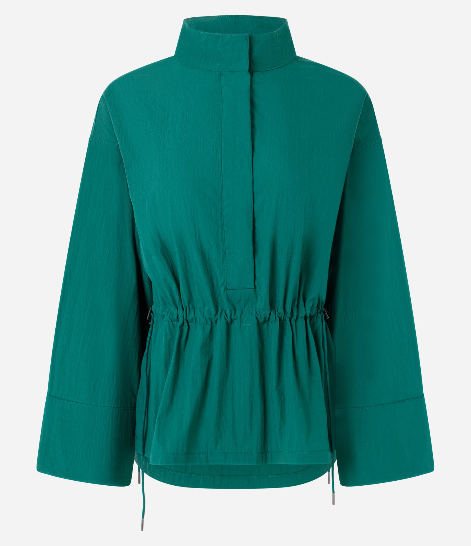 Blusa Estilo Parka em Tricoline com Mangas Longas Verde 1