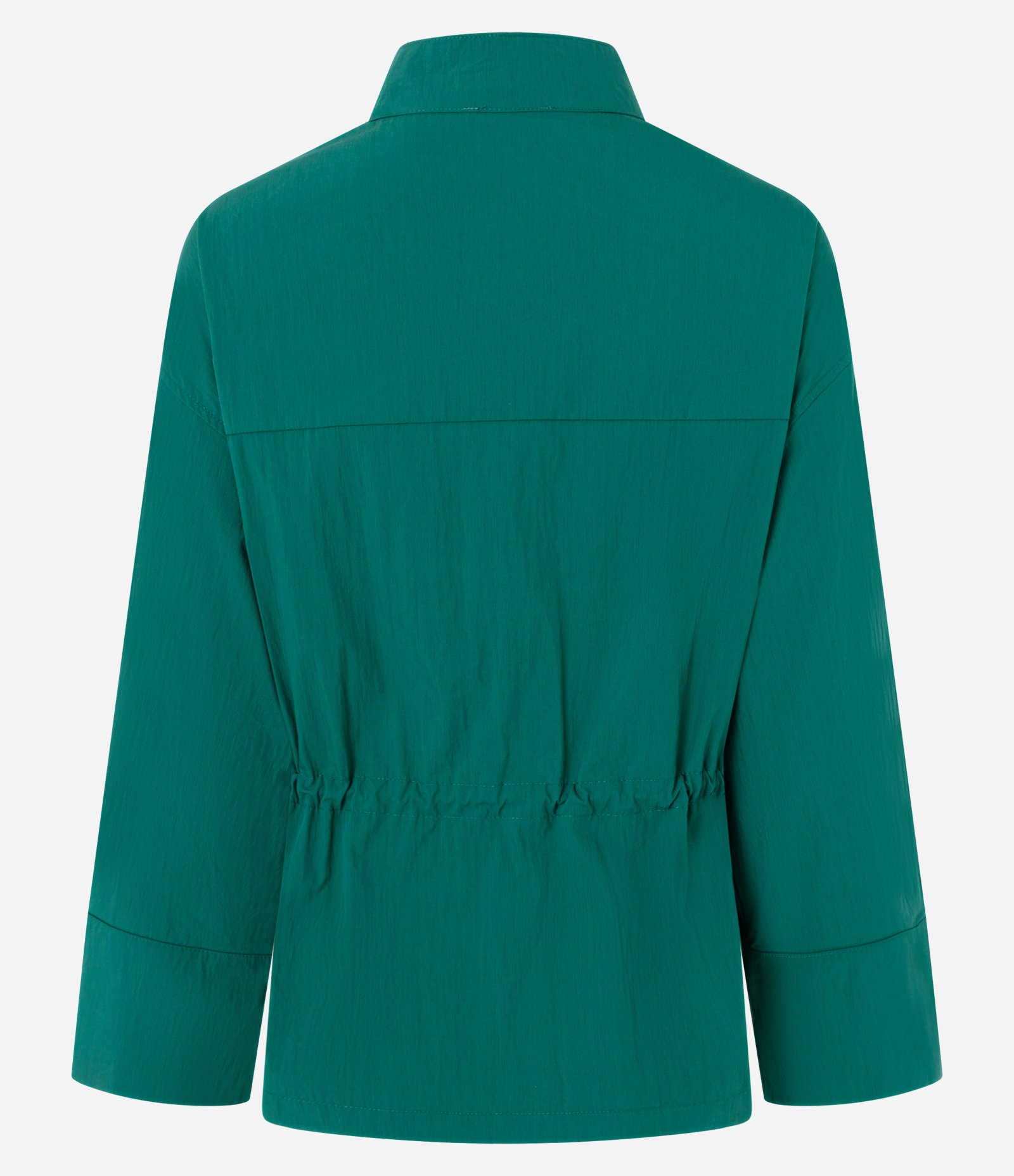 Blusa Estilo Parka em Tricoline com Mangas Longas Verde 3