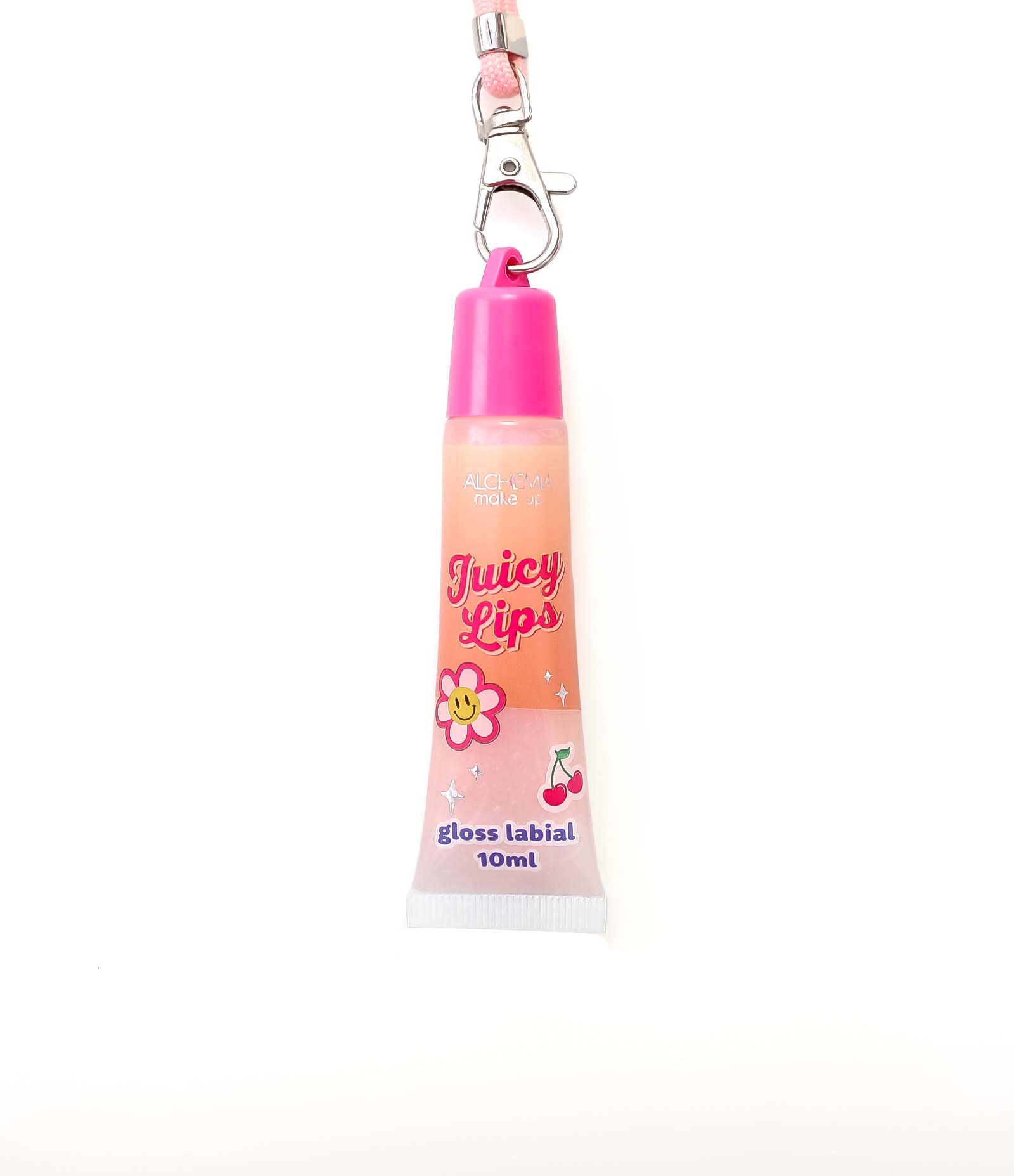 Gloss Labial com Cordinha Sweet Pink Juicy Lips Alchemia U 3
