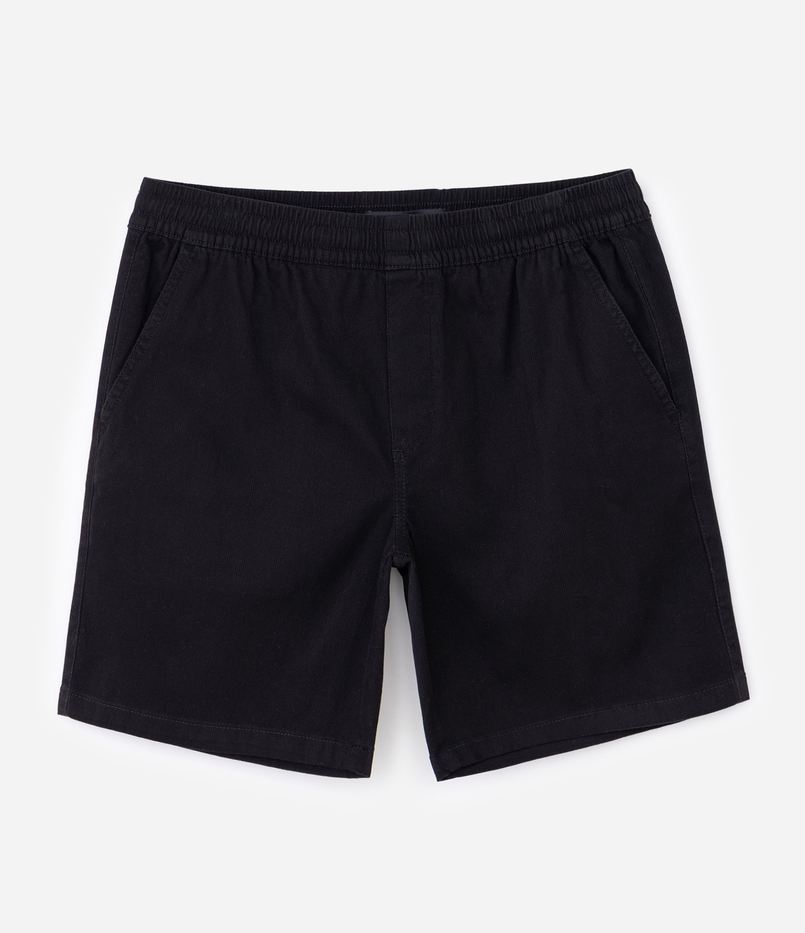 Bermuda Sarja com Cós Elástico Cotelê Preto 4