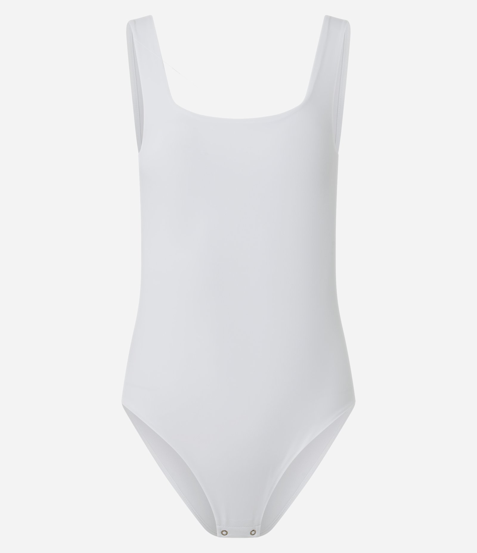 Body em Poliamida com Decote Quadrado Branco 1