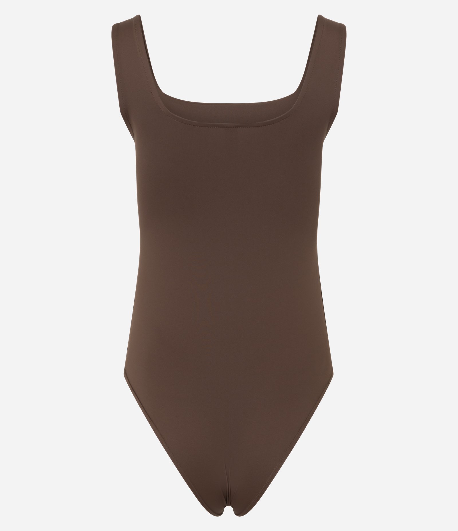 Body em Poliamida com Decote Quadrado Marrom Chocolate 3