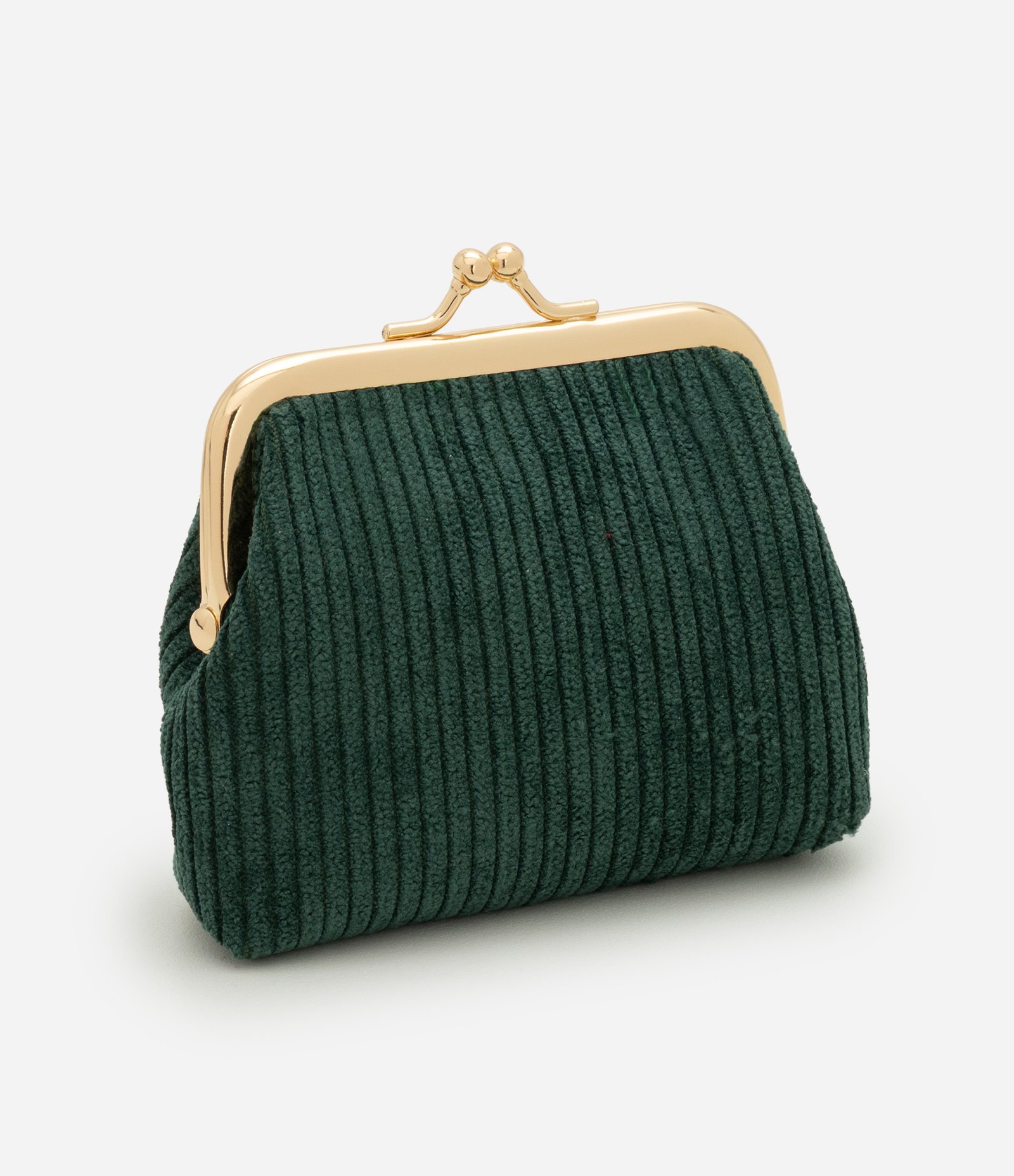 Necessaire Porta Moedas em Veludo com Fechamento Metálico Verde 1