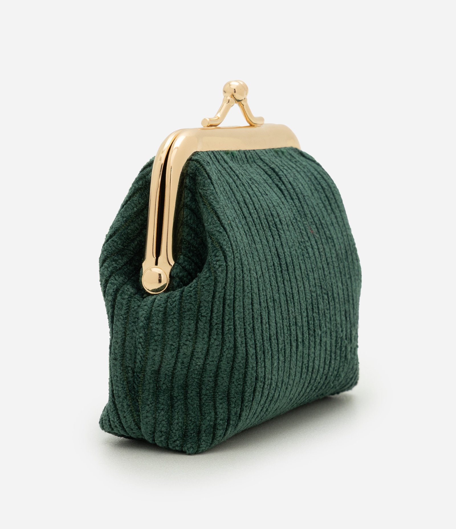 Necessaire Porta Moedas em Veludo com Fechamento Metálico Verde 2