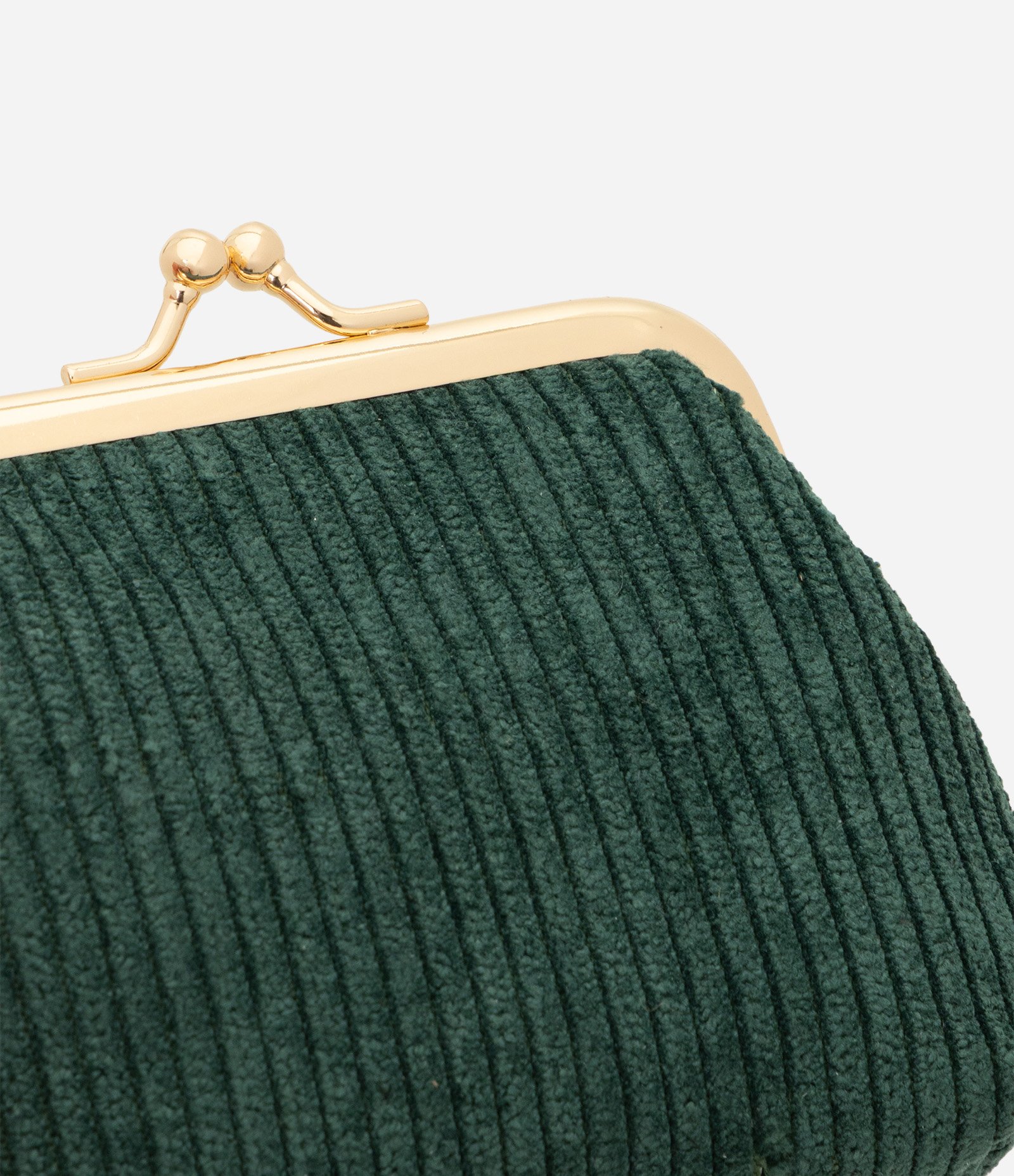Necessaire Porta Moedas em Veludo com Fechamento Metálico Verde 4