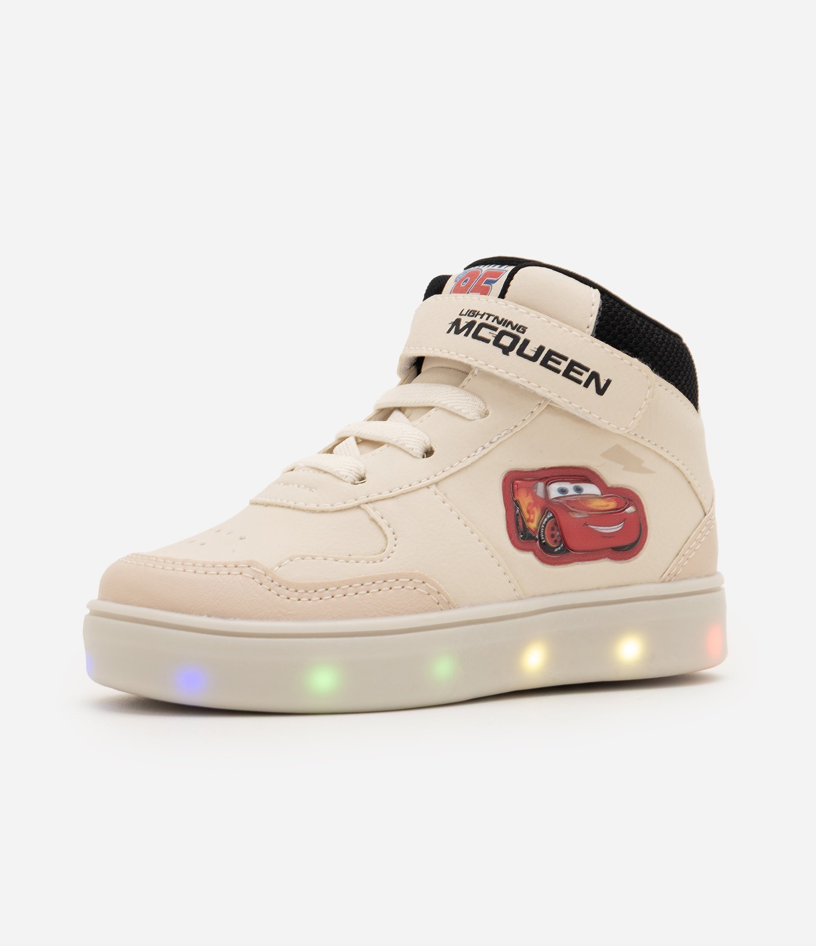 Tênis Infantil Cano Médio Relâmpago McQueen com LED – Tam 20 a 27 Off White 1