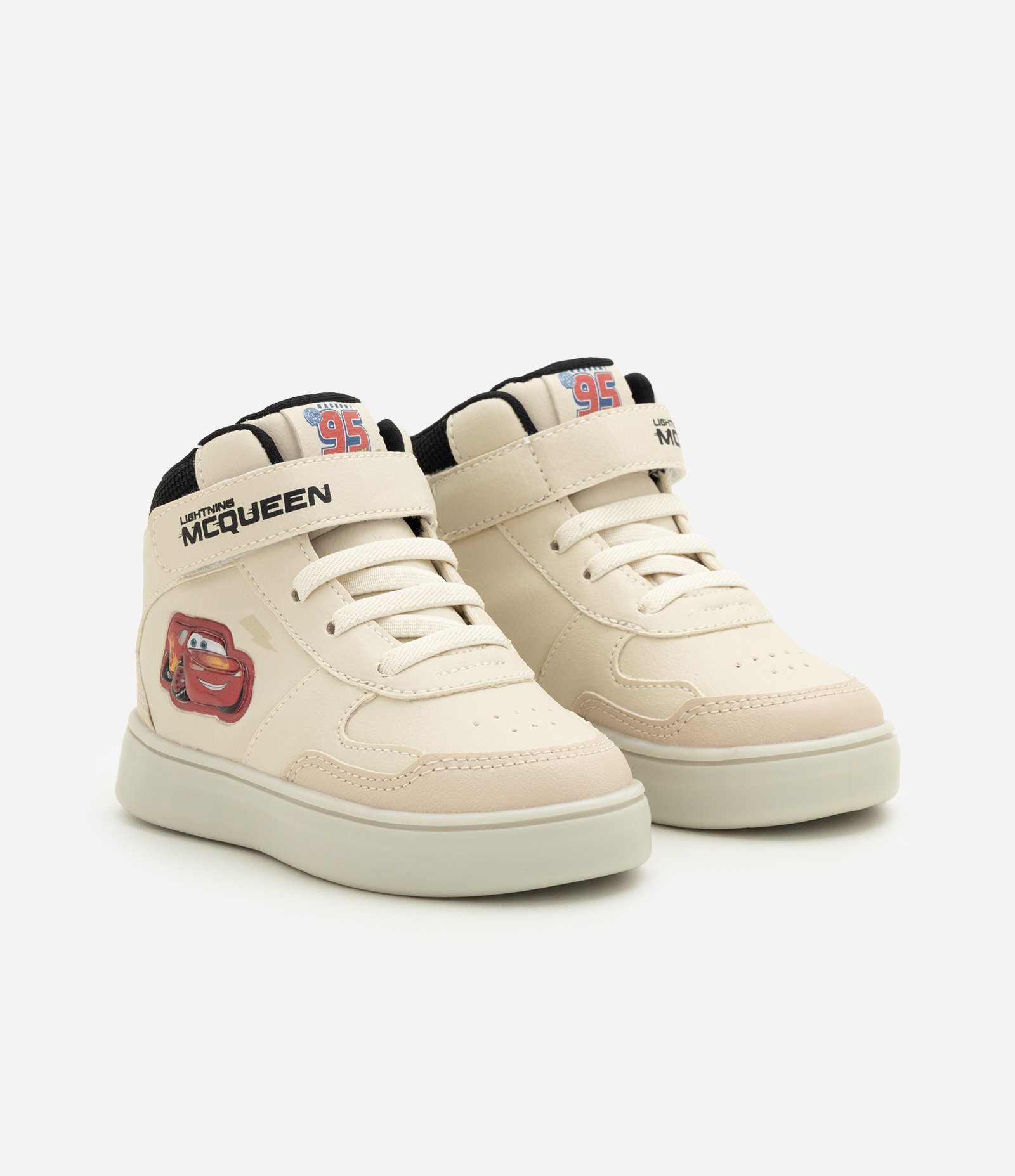 Tênis Infantil Cano Médio Relâmpago McQueen com LED – Tam 20 a 27 Off White 2