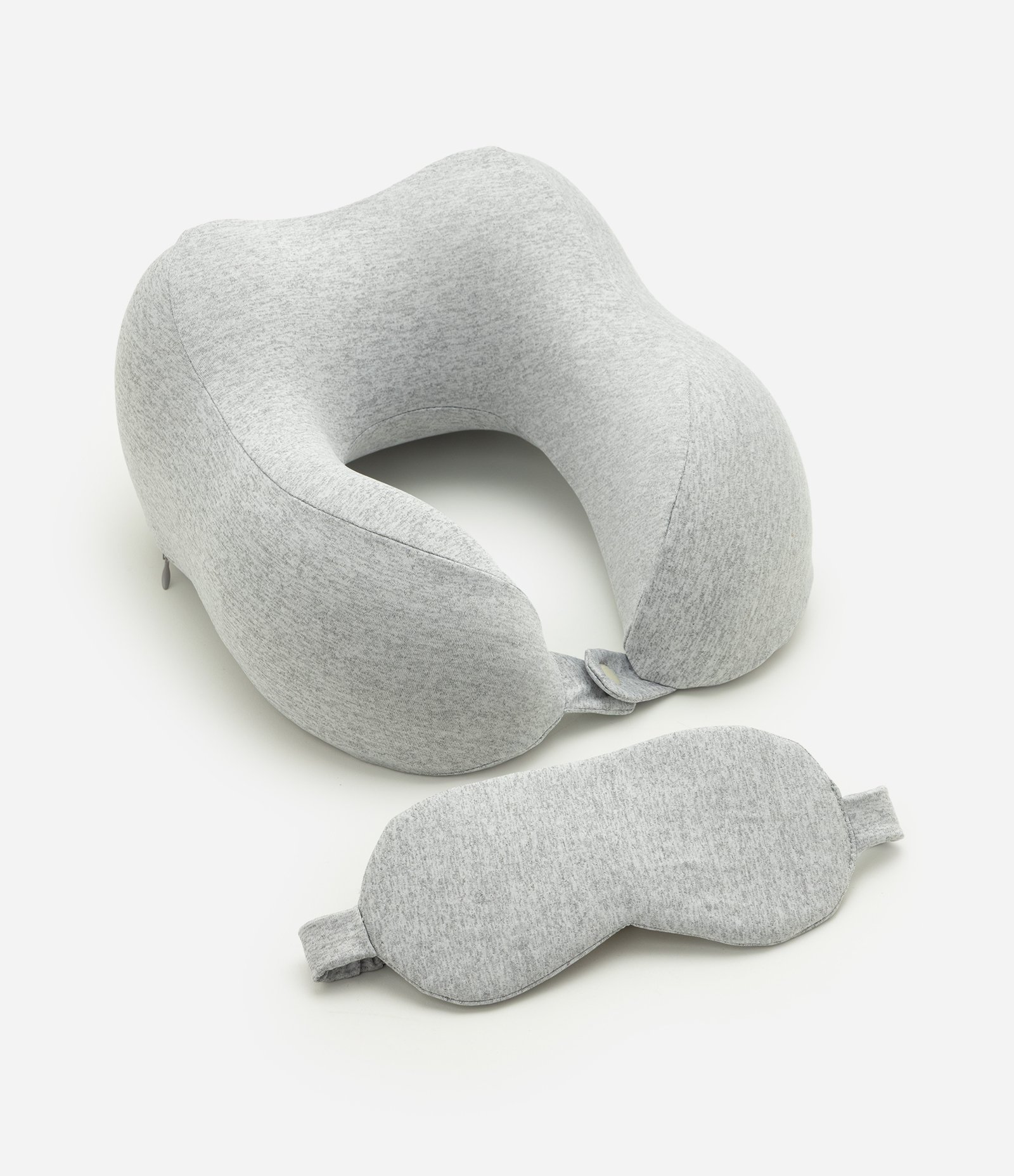 Travesseiro de Viagem com Máscara de Dormir Cinza 1