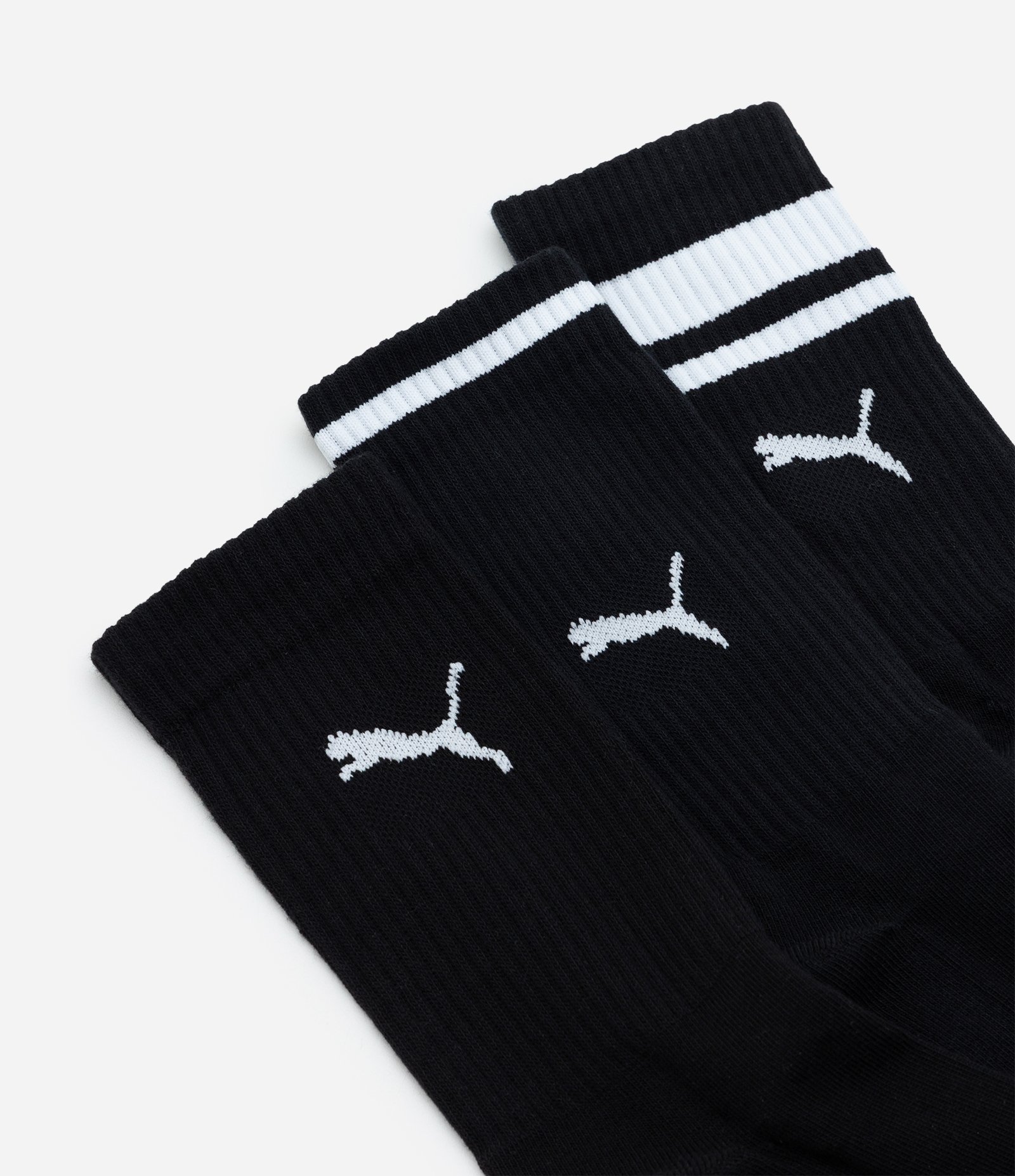 Kit 03 Meias Cano Alto Esportiva em Algodão Puma Preto 4