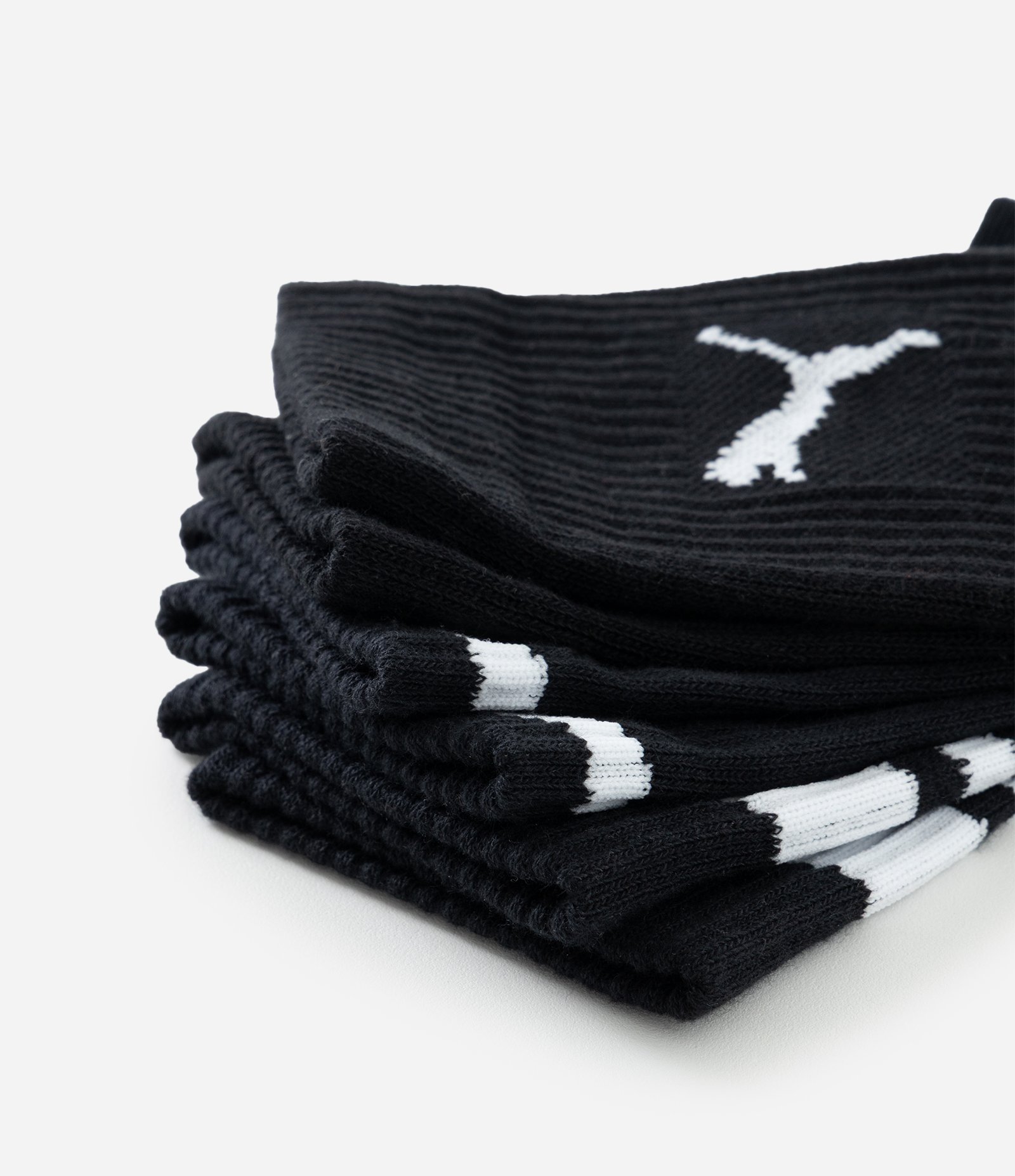 Kit 03 Meias Cano Alto Esportiva em Algodão Puma Preto 5