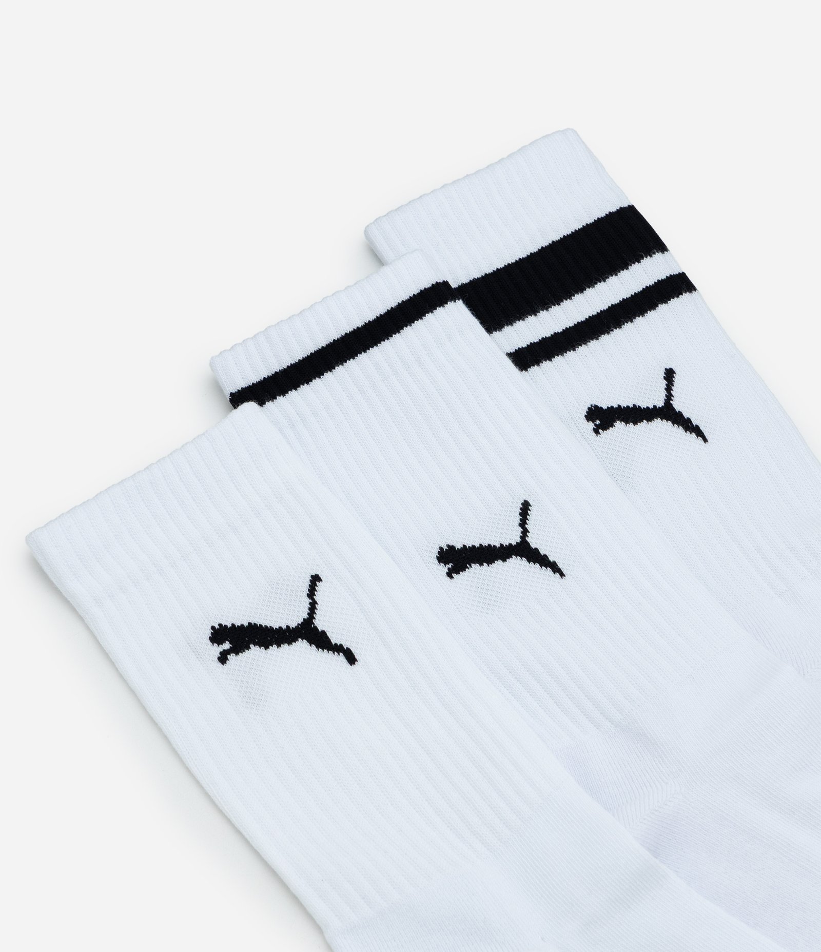 Kit 03 Meias Cano Alto Esportiva em Algodão Puma Branco 4