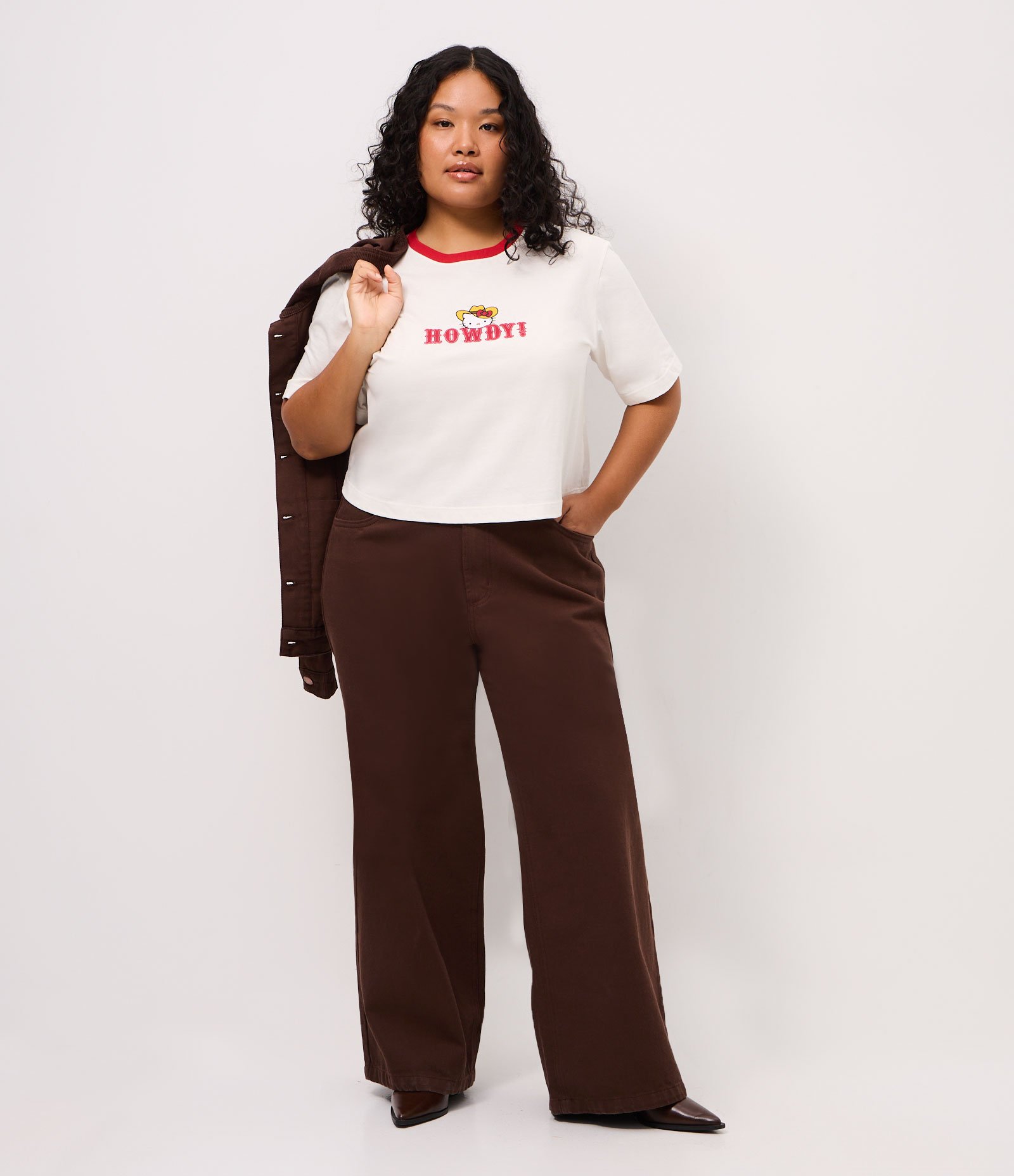 Blusa Cropped Boxy com Estampa Hello Kitty Curve & Plus Size Branco 2