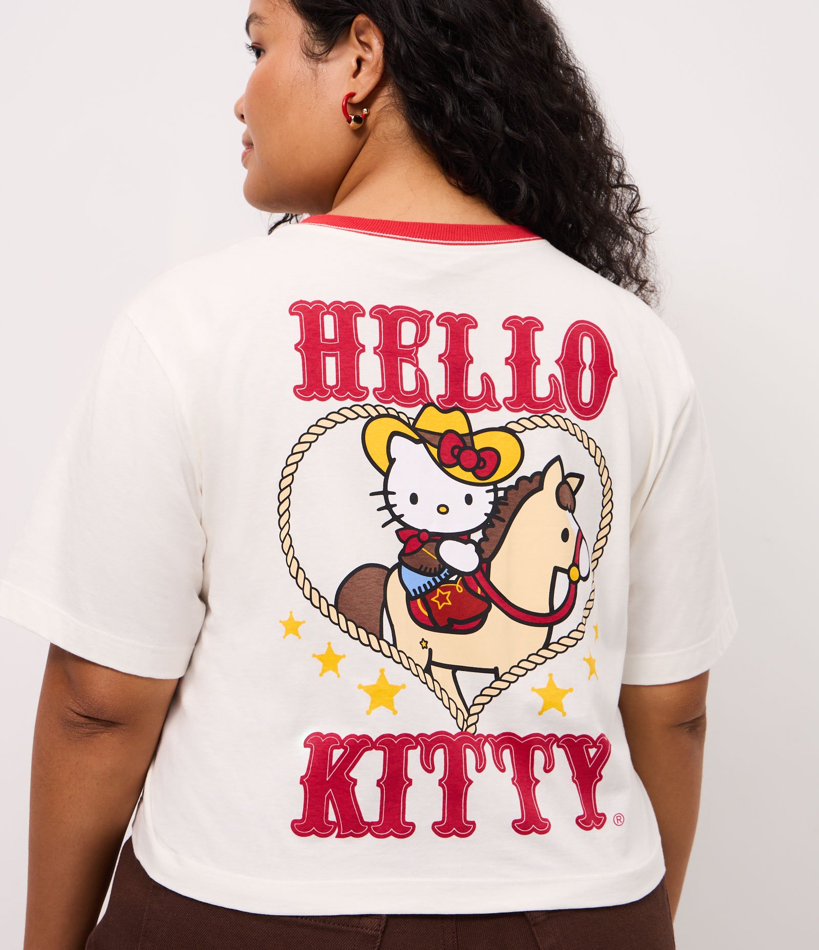 Blusa Cropped Boxy com Estampa Hello Kitty Curve & Plus Size Branco 4