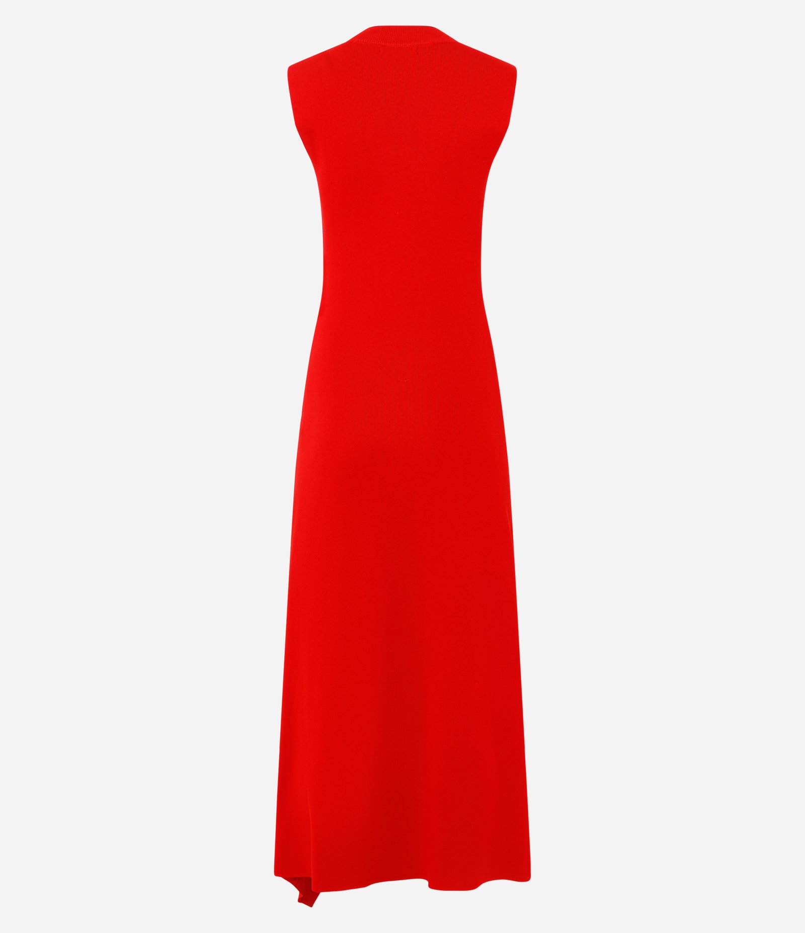 Vestido Midi em Tricô com Barra Assimétrica Vermelho 3