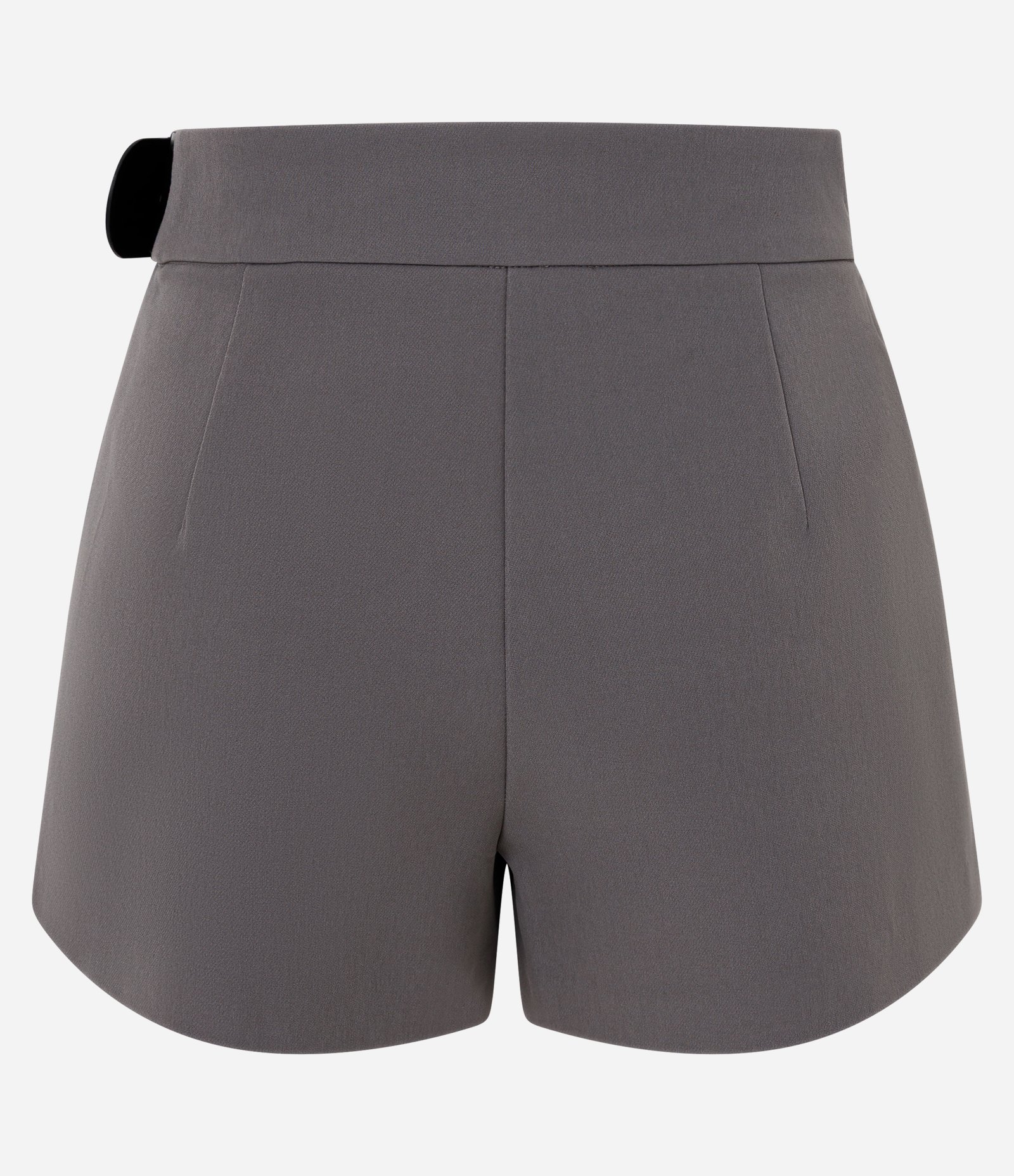 Short Saia Alfaiatado com Plissado Frontal e Cinto Lateral Cinza 6
